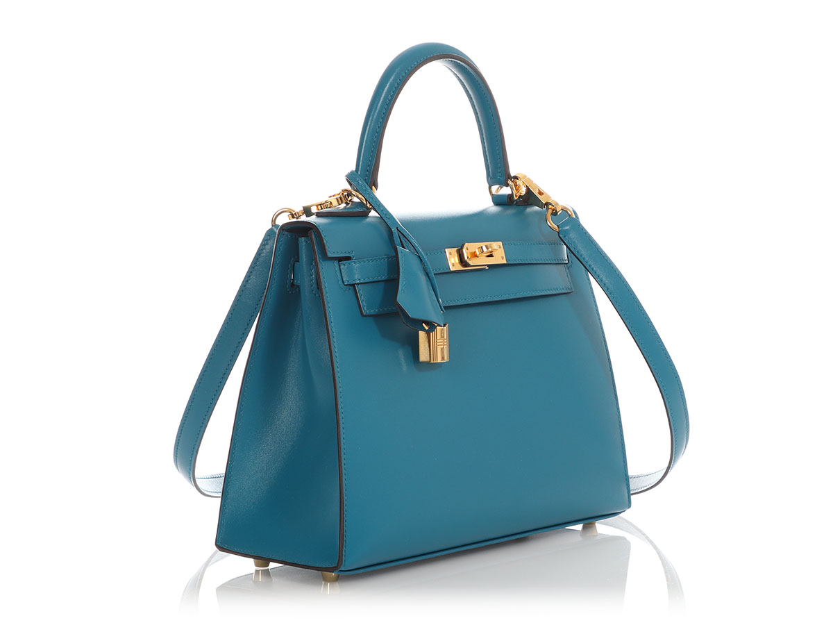 Hermès Bleu Izmir Tadelakt Sellier Kelly 25 Gold Hardware, 2020