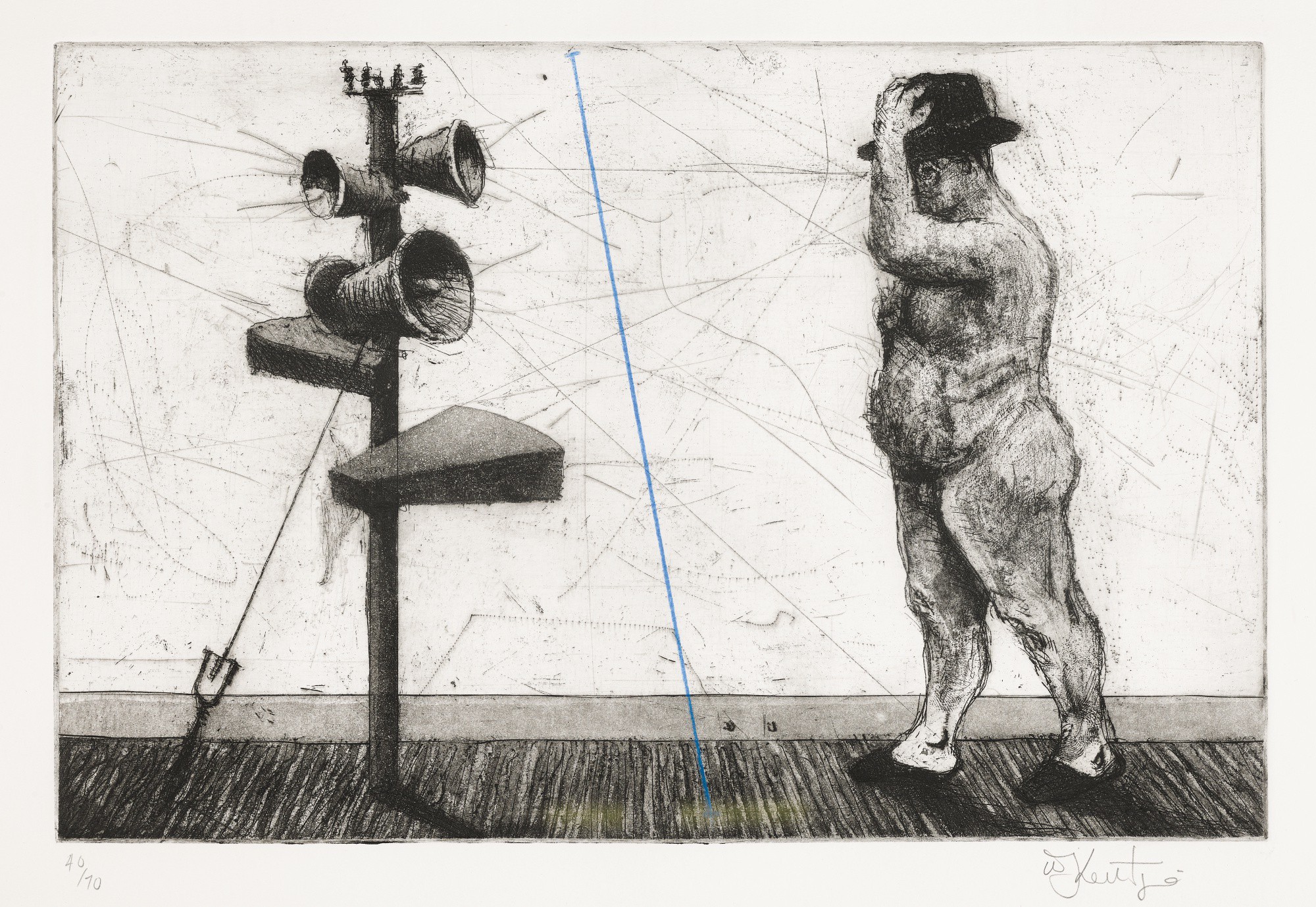WILLIAM KENTRIDGE MAN WITH MEGAPHONE CLUSTER Modern and