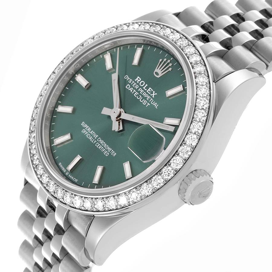 Rolex Datejust (Reference 278384). A white gold stainless steel diamond set automatic wristwatch with date. - Image 5