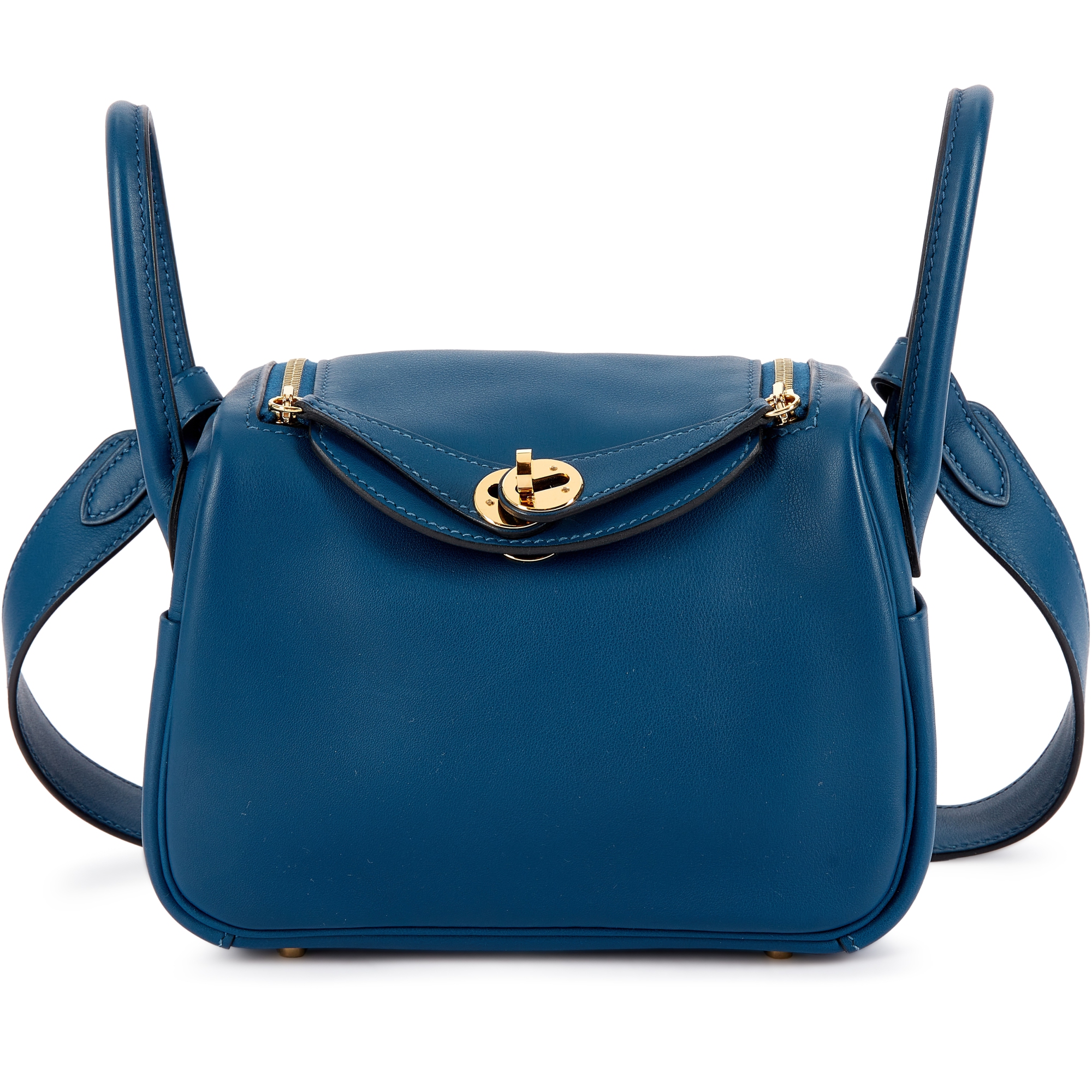 Hermès Deep Blue Swift Mini Lindy 20 Gold Hardware, 2021 Available