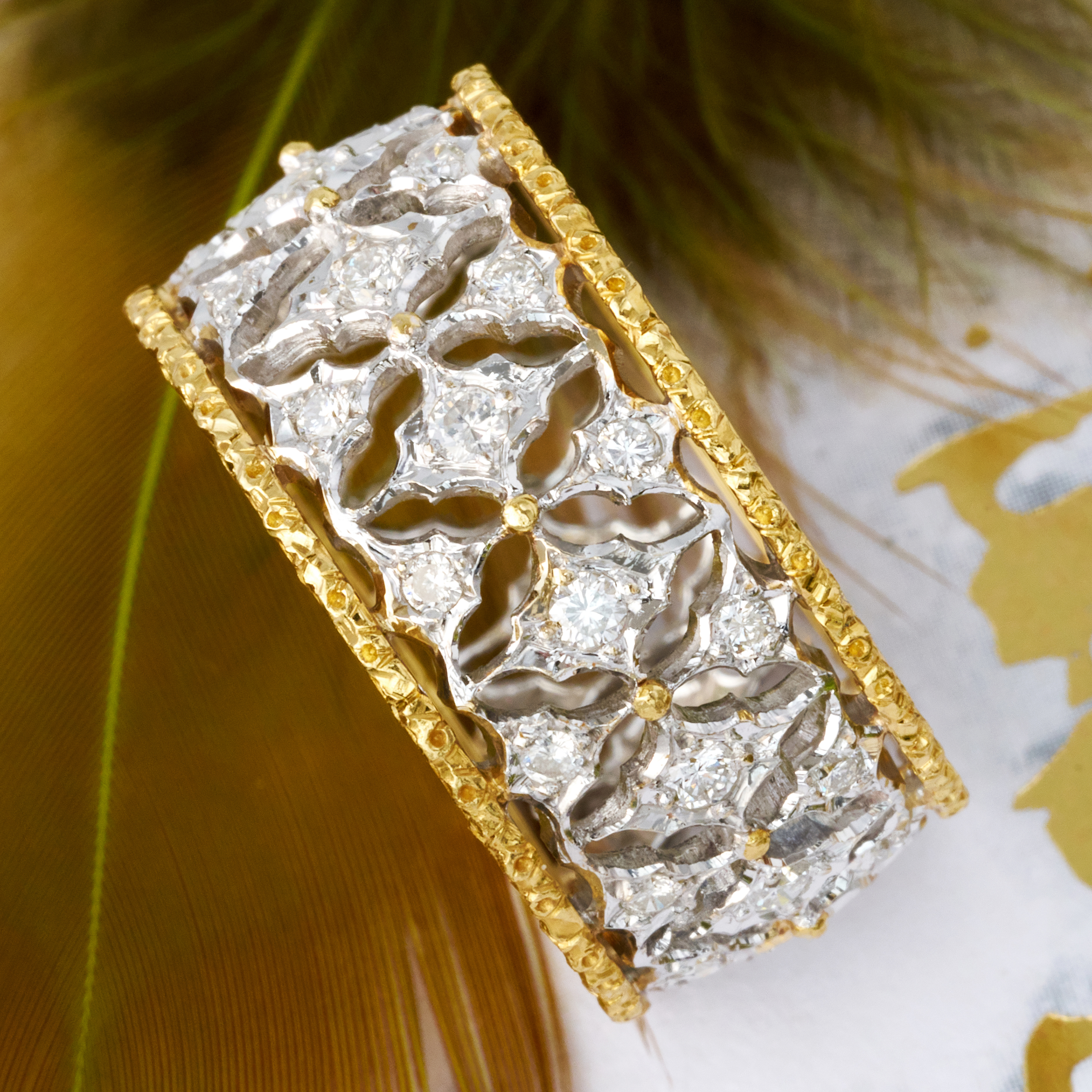 Gold, White Gold and Diamond Eternity Band Ring - Image 4