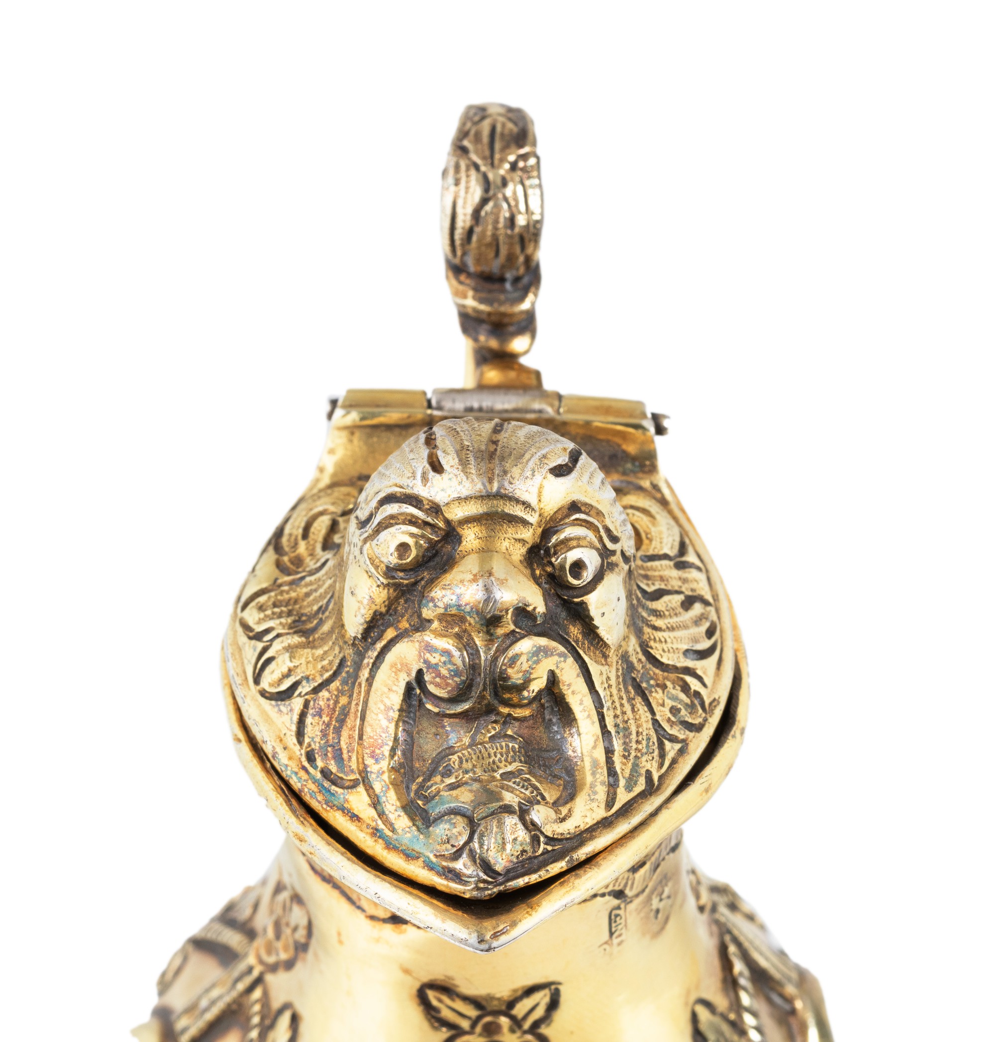 A pair of Spanish silvergilt cruets, Mateo Martinez Moreno, Cordoba