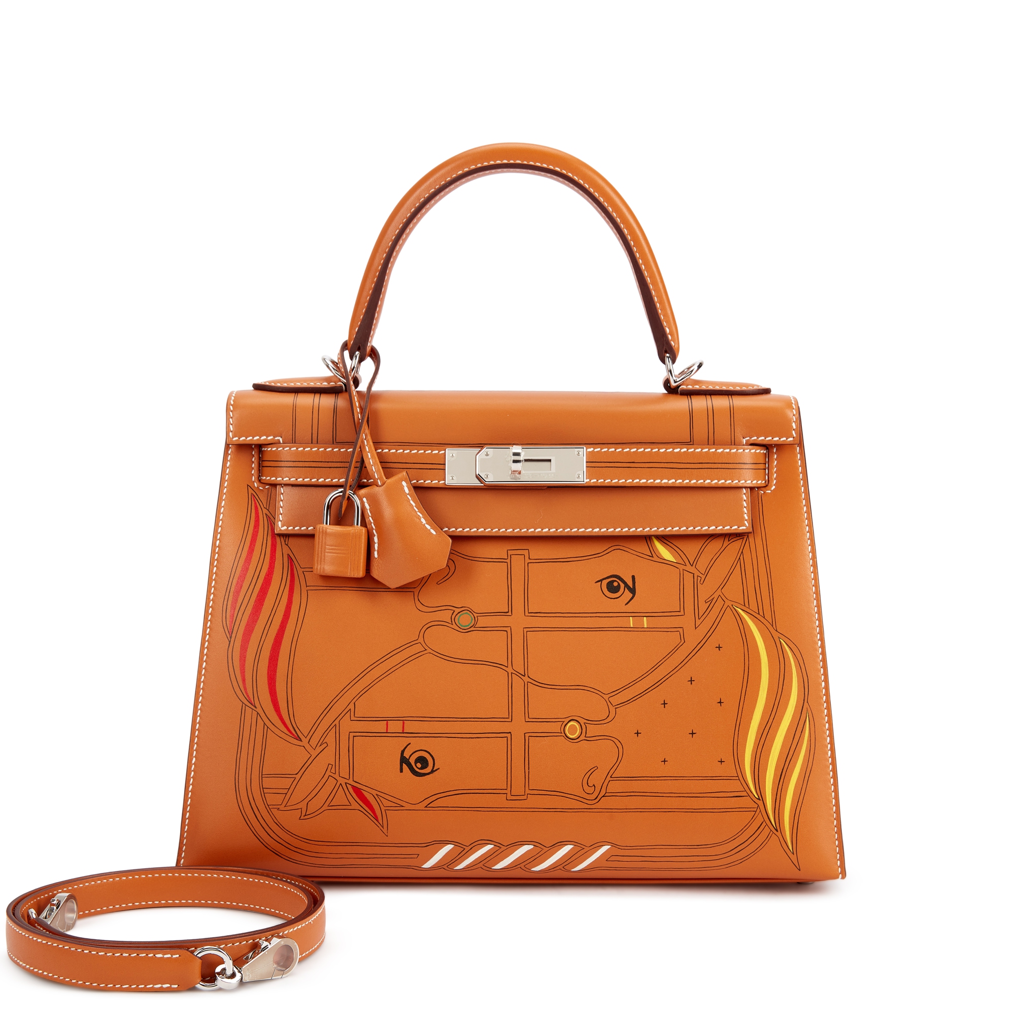 【Naturel Sable&Orange Field ×G金具】HERMES Carrouselベルト Hermes Carrousel Reversible Belt Sz 80 - Luxe Du Jour