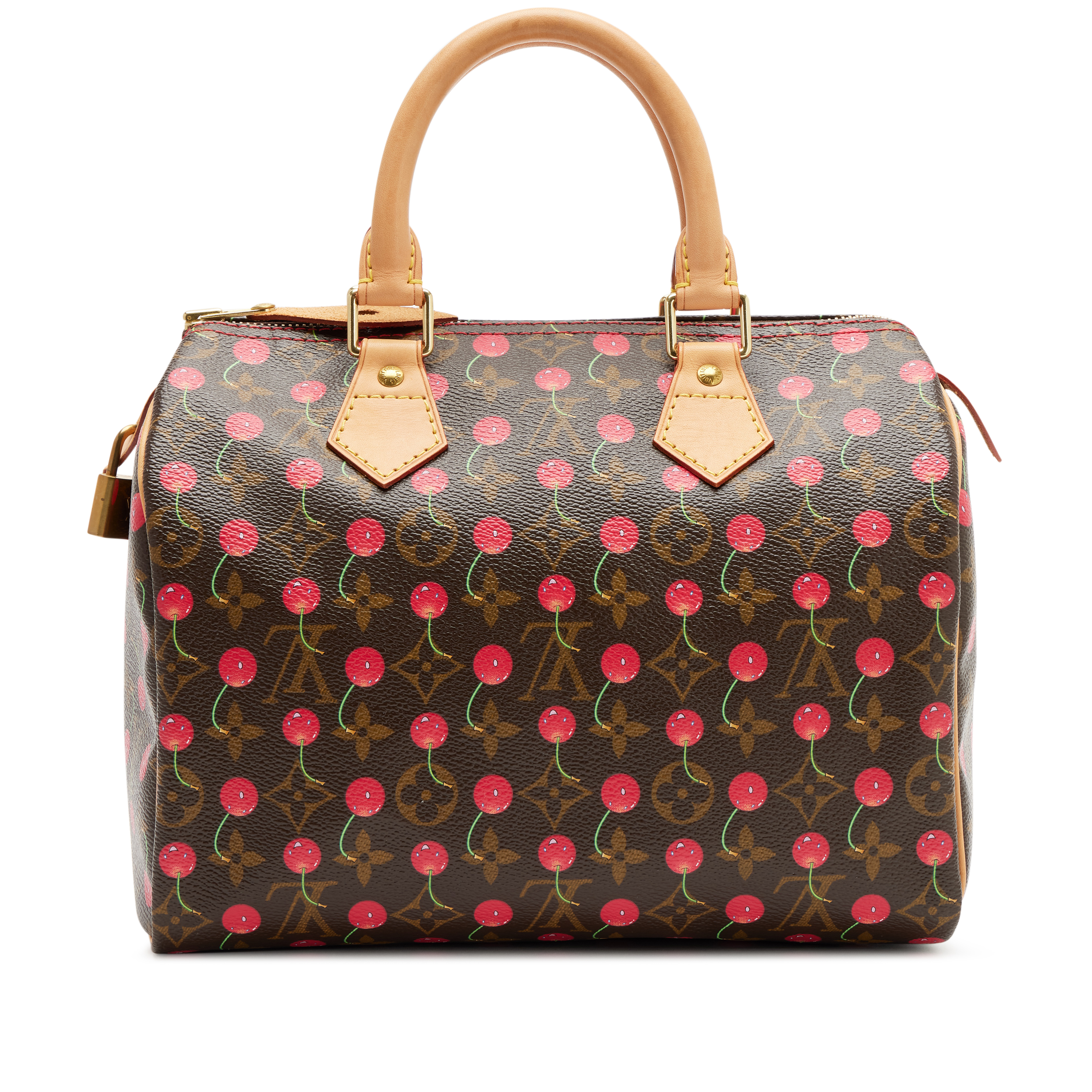 Louis Vuitton Brown And Red Monogram Cerises Coated Canvas Speedy