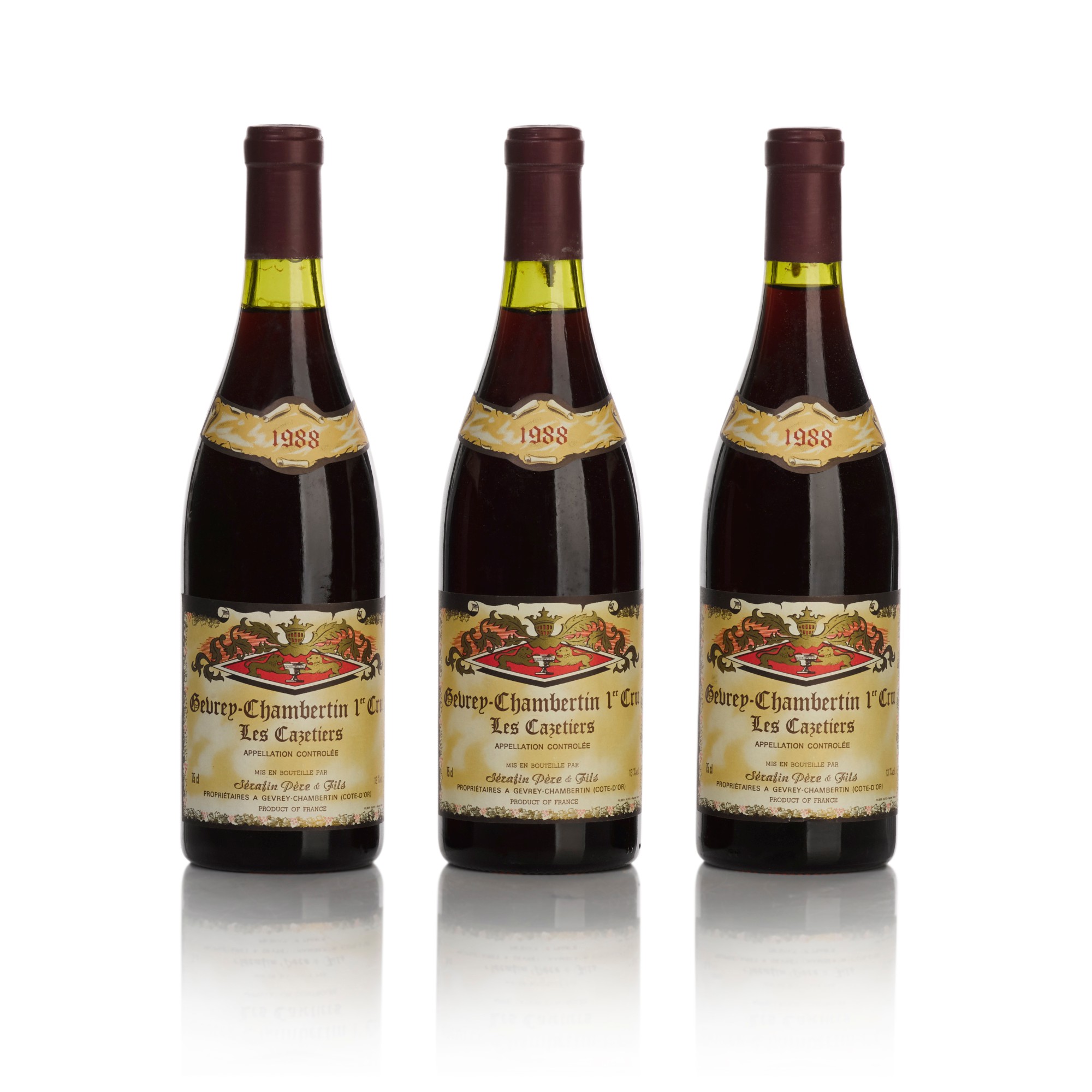Gevrey Chambertin, Les Cazetiers 1988 Sérafin Père et Fils (3 BT) The