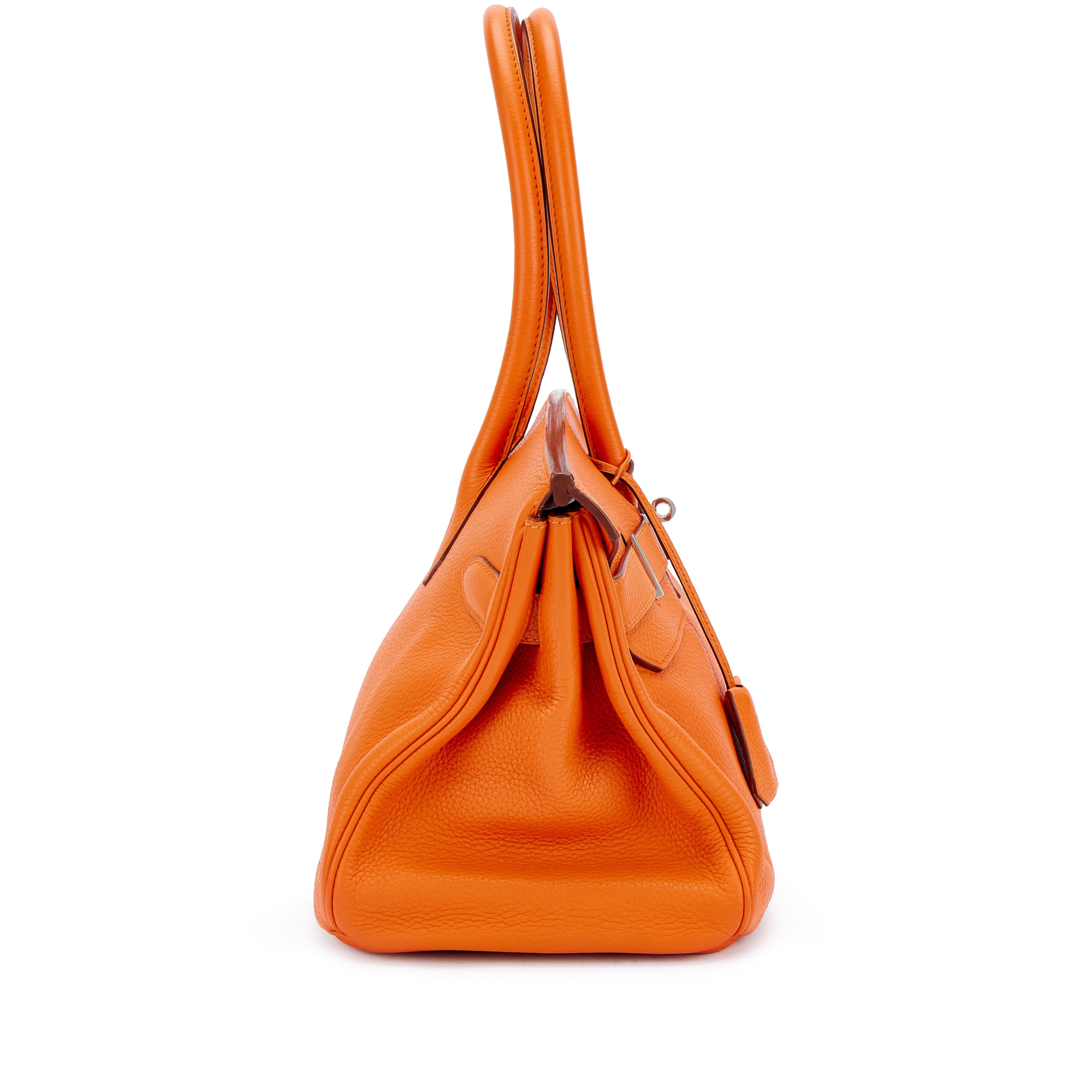 Hermès Orange H Clemence JPG Shoulder Birkin 42 Palladium