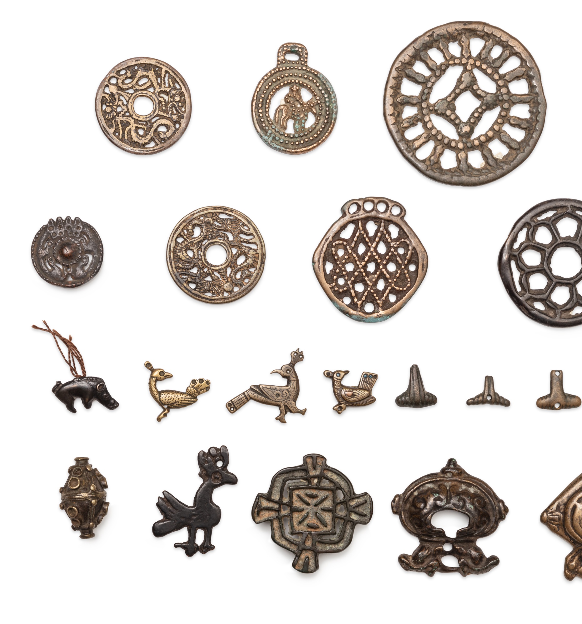 A study collection of thirty-seven ornaments, Thokcha, Tibet and ...