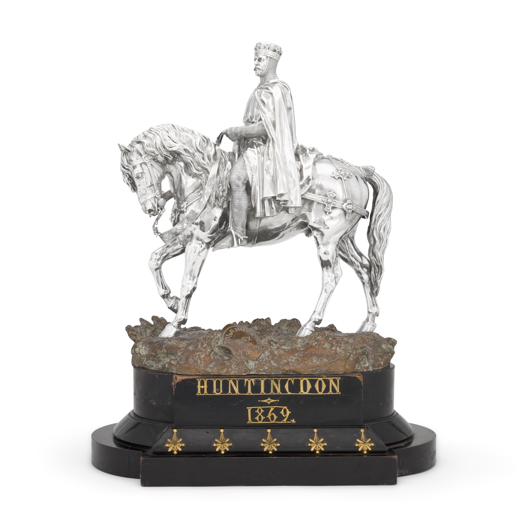 The Huntingdon Cup, 1869. A large Victorian equestrian silver racing