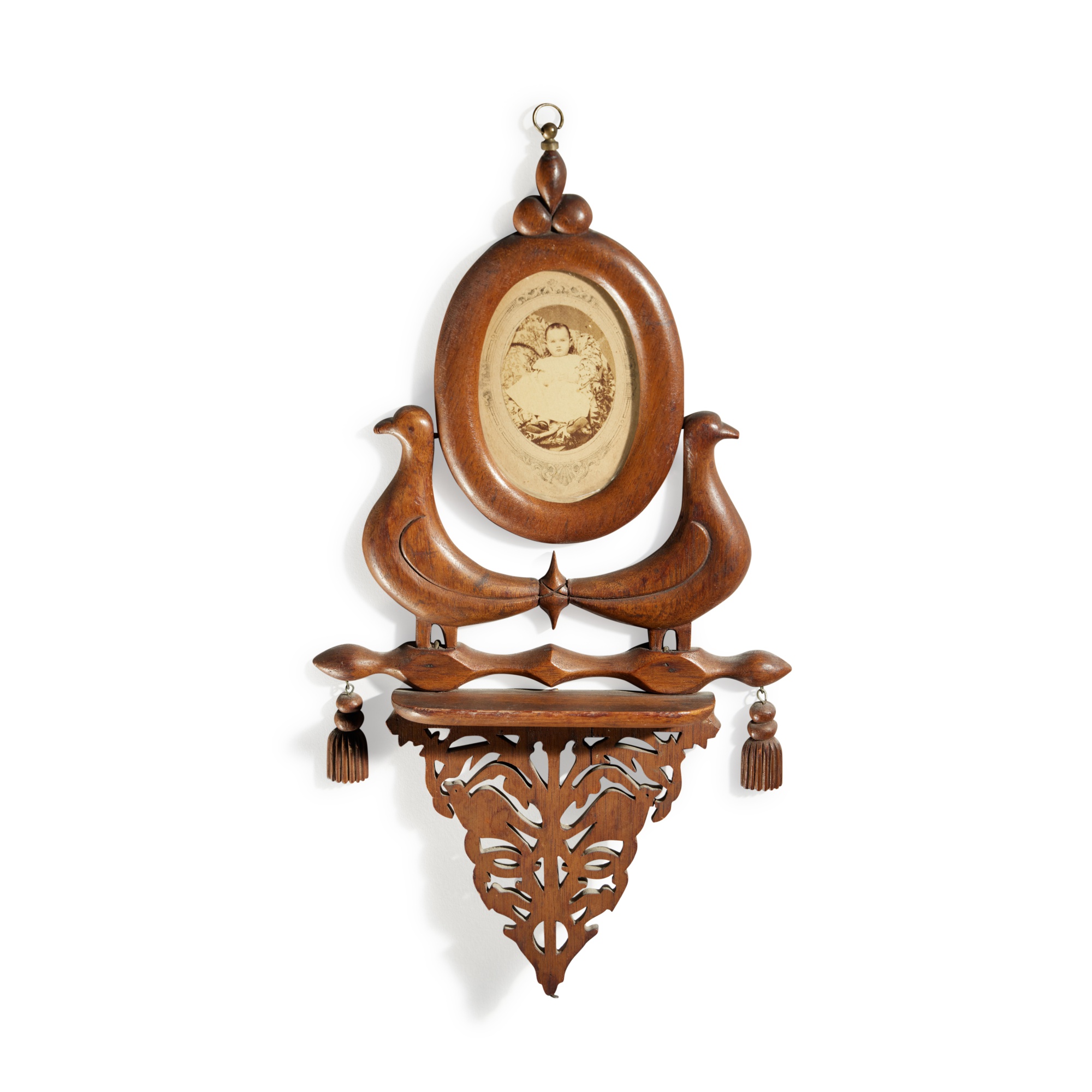 Victorian Carved Walnut Picture Frame and Shelf, Probably Pennsylvania ...