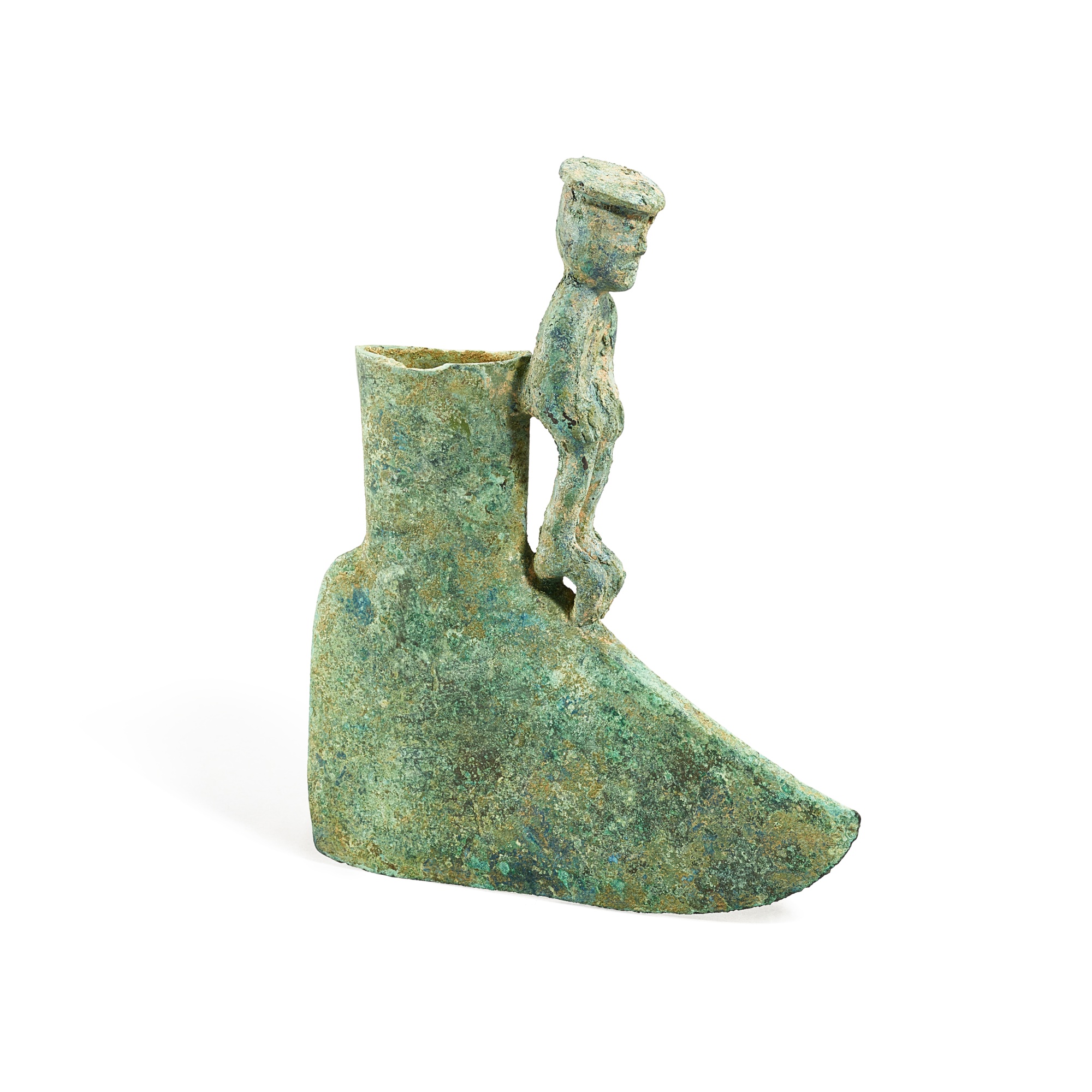 An archaic bronze 'shaman' axe, yue, Eastern Zhou dynasty, Warring ...