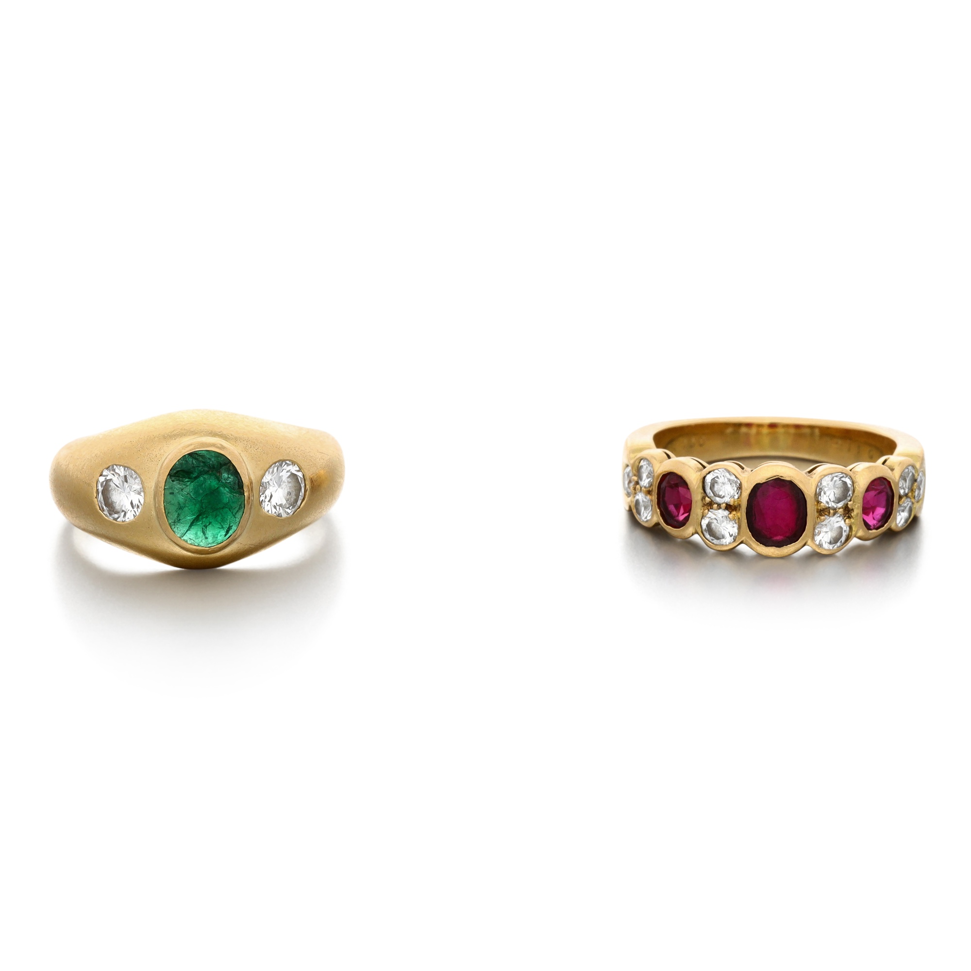 Van Cleef & Arpels Ruby and diamond ring Cartier Emerald and