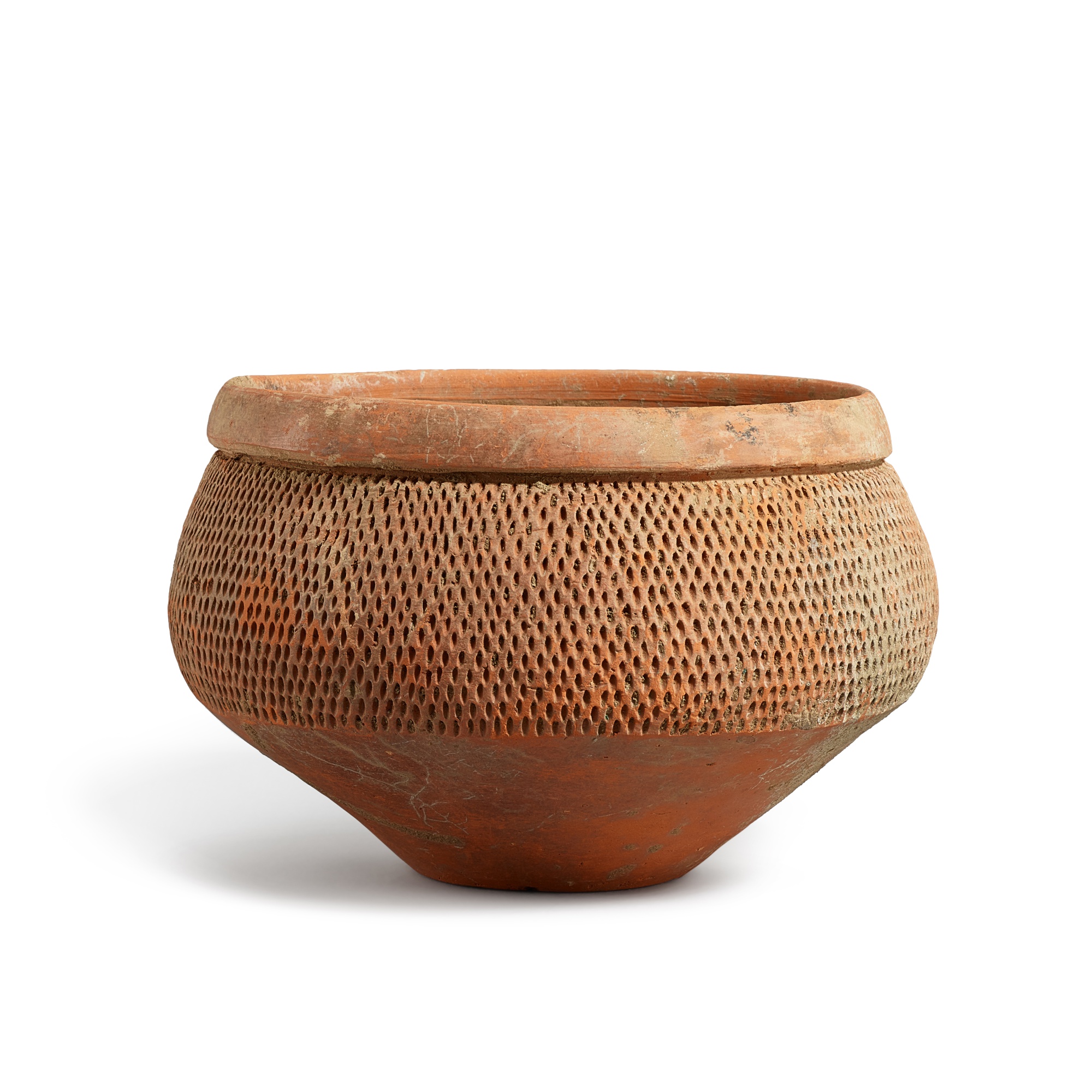 A red pottery bowl with fine pricked designs, Yangshao culture, Banpo