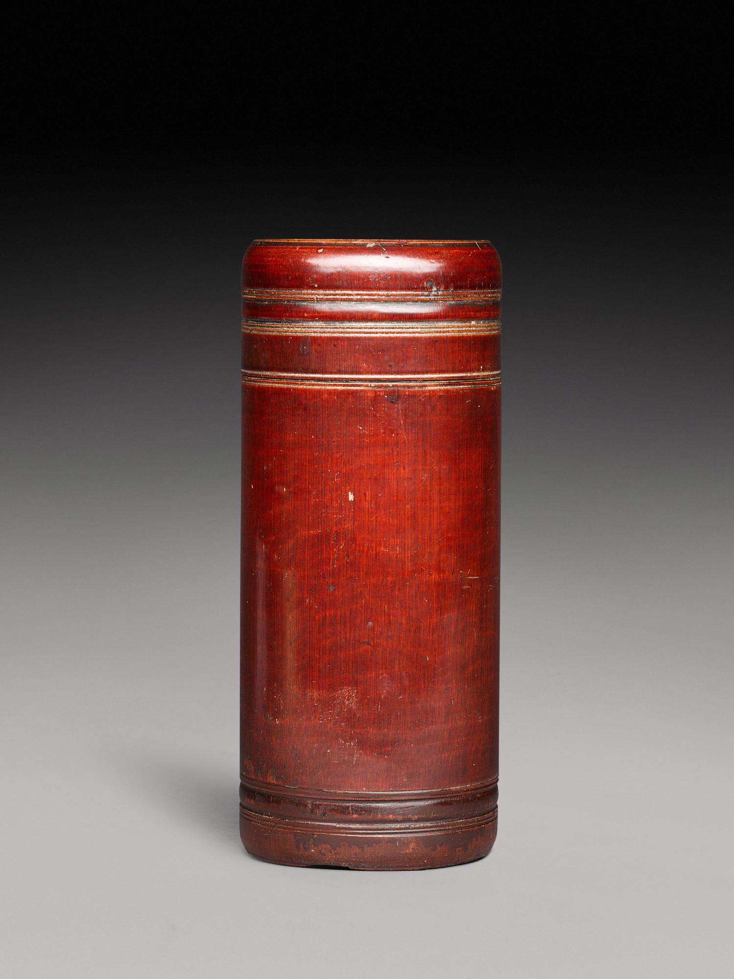 A Japanese bamboo tea jar and cover, Edo period, 19th century The