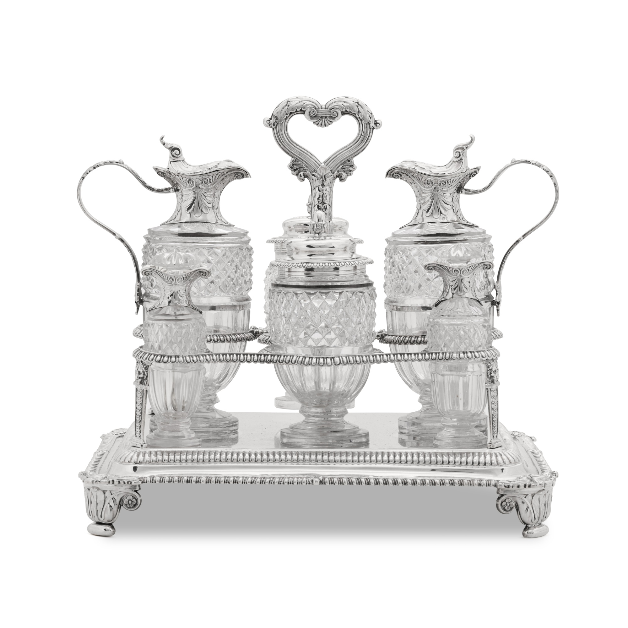 A George III silver and cut-glass cruet set, Paul Storr of Storr & Co ...
