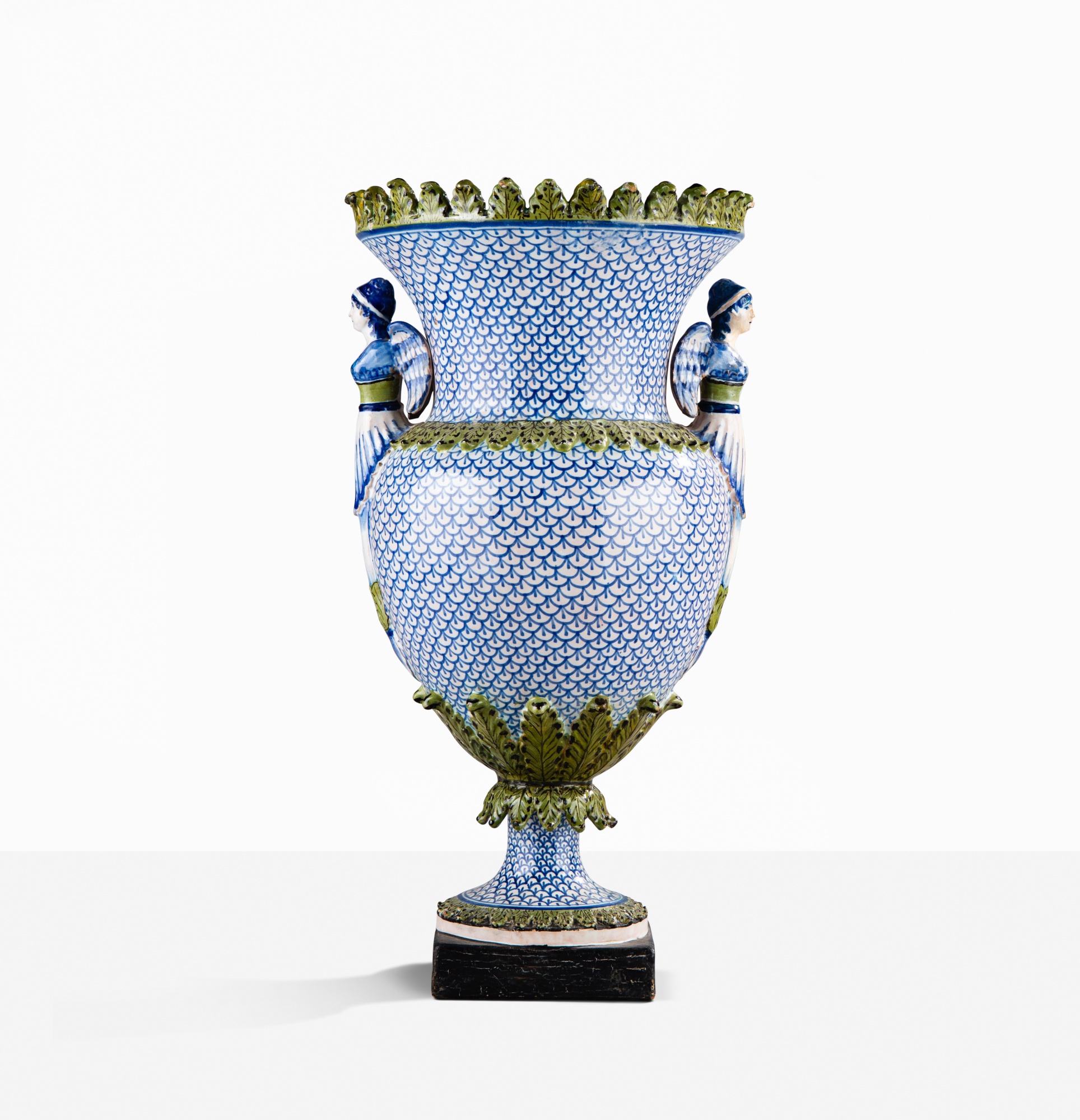 An Italian glazed earthenware vase, Naples, probably Giustiniani, early