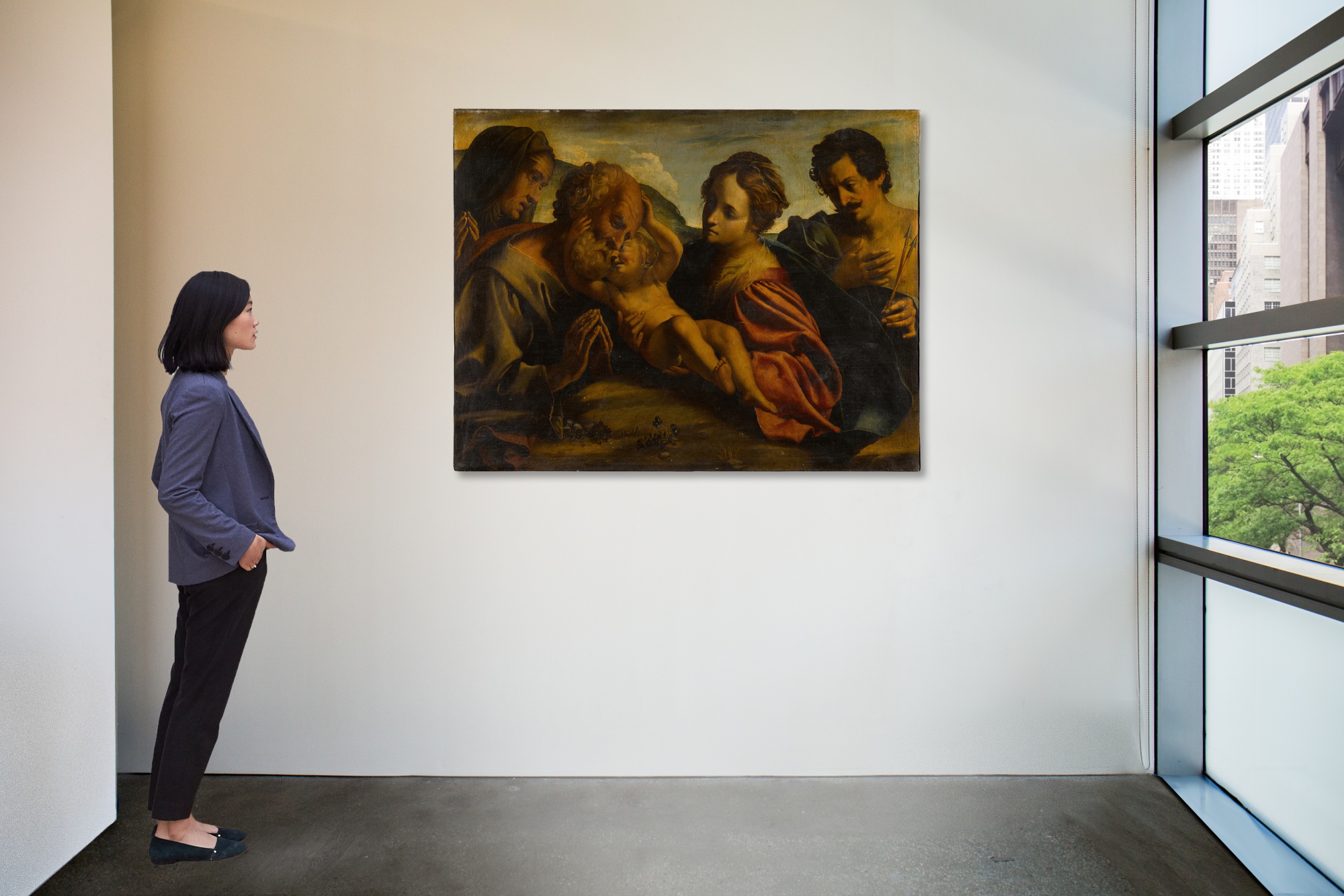 The Holy Family with Saint Sebastian and a female Saint | Old Masters