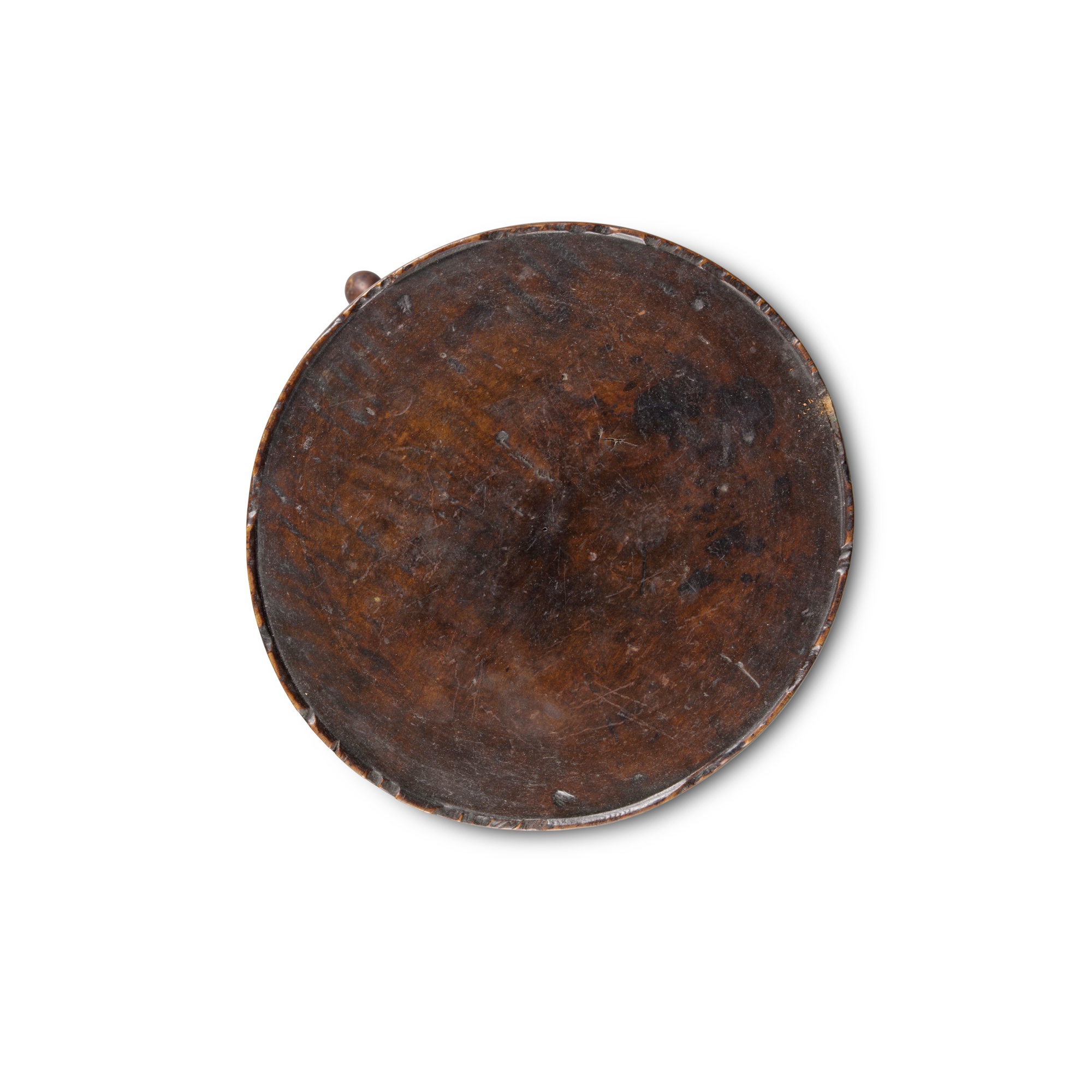 Federal Turned and Figured Maple DishTop Candlestand, Sellersville