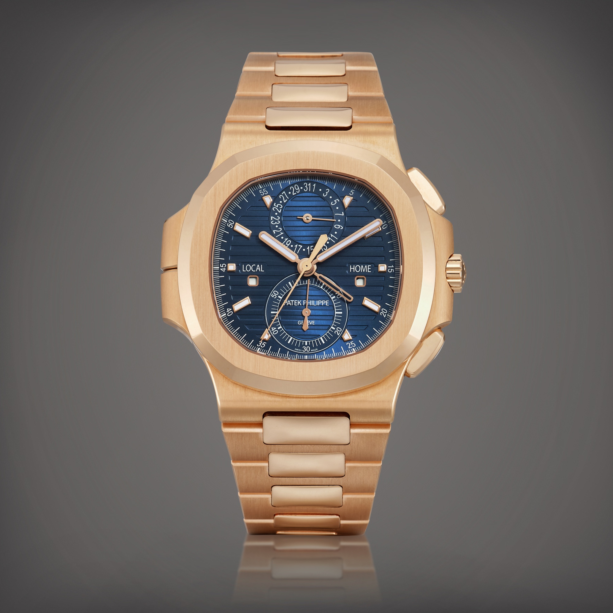 Nautilus Travel Time Chronograph, Reference 5990 A pink gold dual