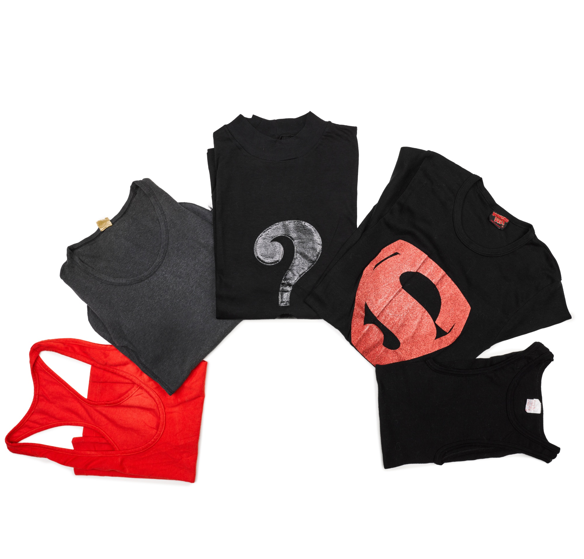 Freddie Mercury's t-shirts and vests including a black and red glitter ...