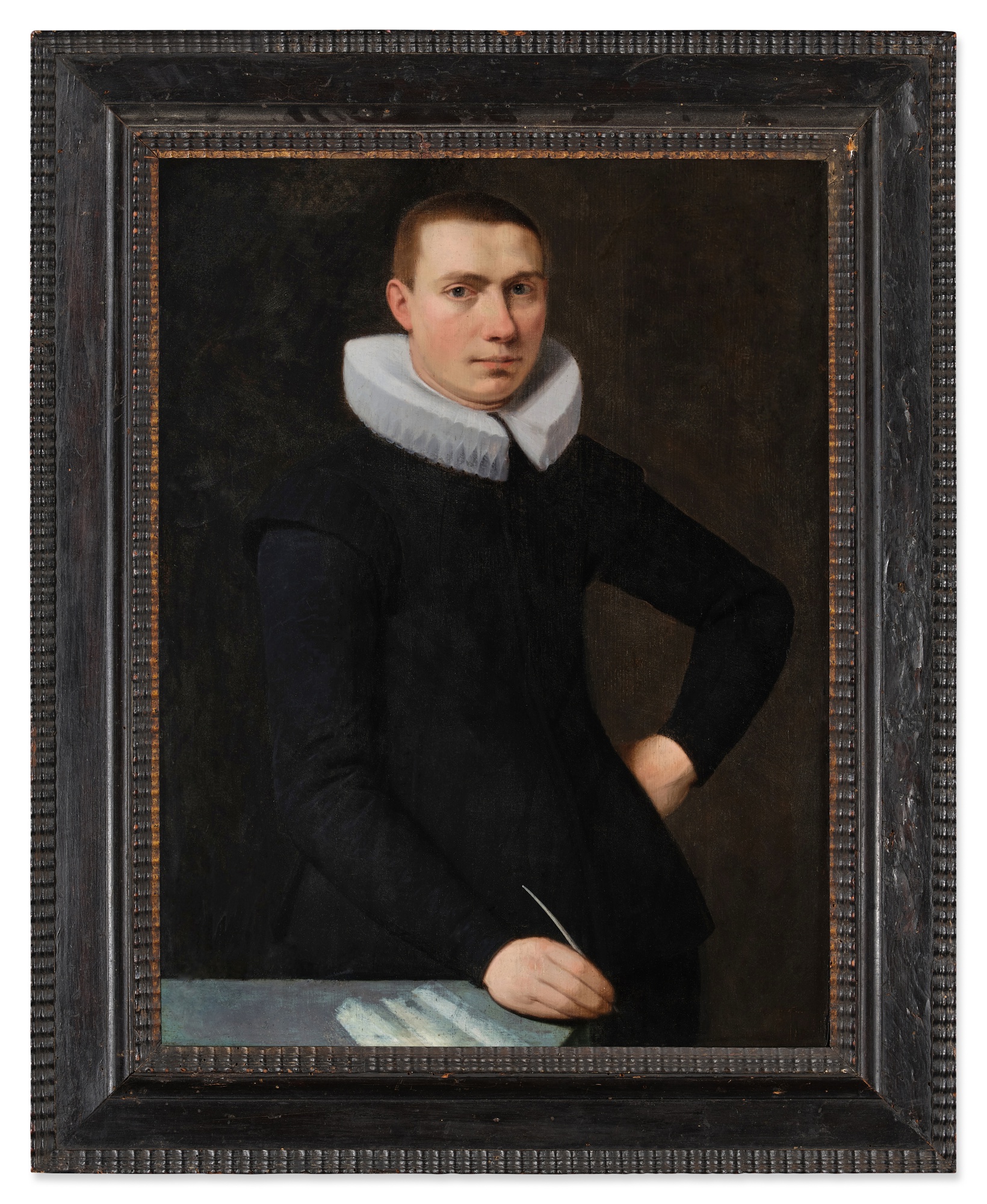Portrait of a young man, aged 21, with a quill pen | Master Paintings ...