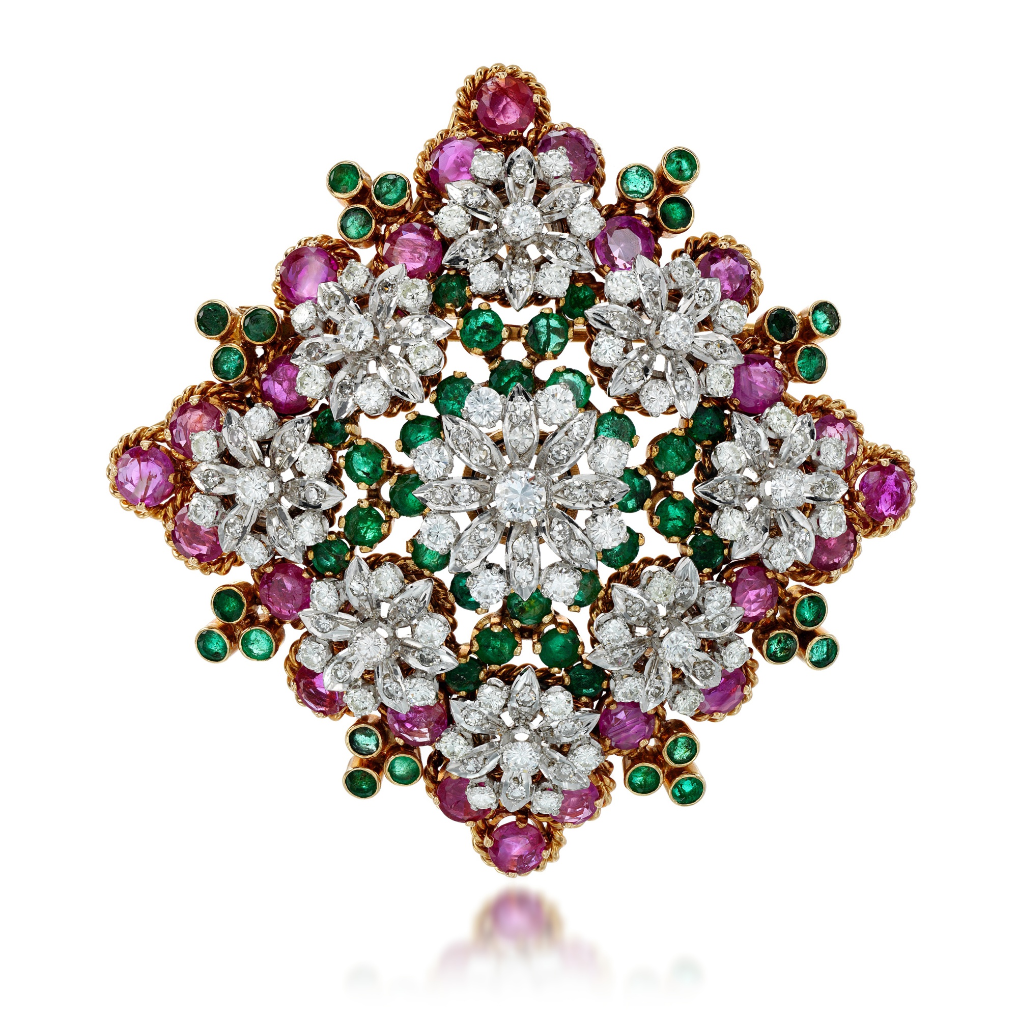 Ruby, emerald and diamond brooch Fine Jewels 2023 Sotheby's