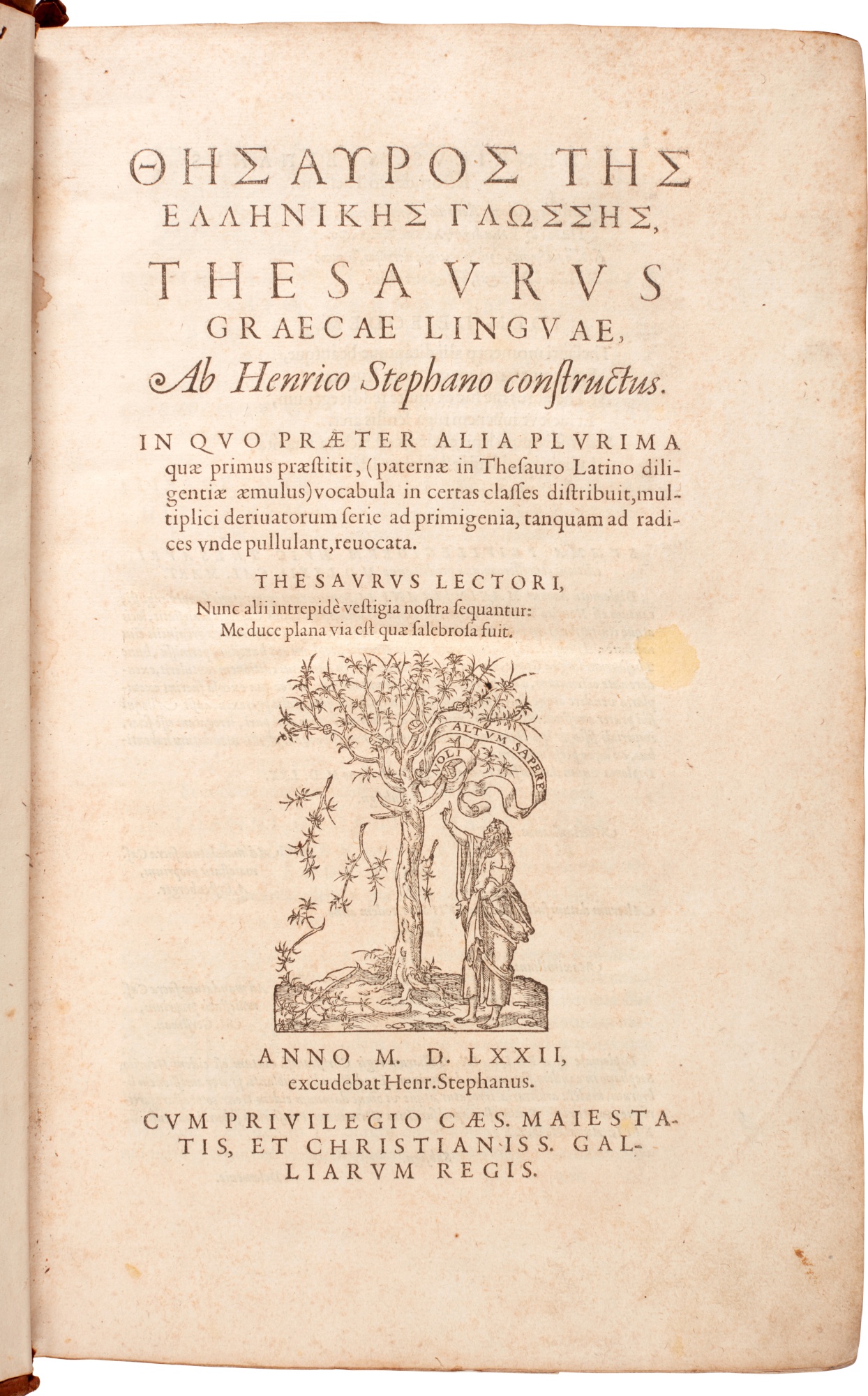 Estienne, Thesaurus Graecae linguae, [Geneva], 1572, 5 volumes, later ...