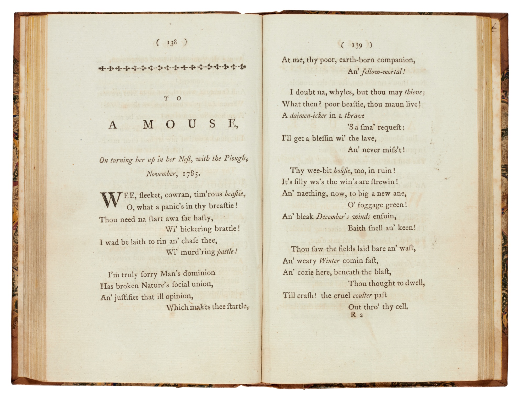 Robert Burns Poems, chiefly in the Scottish dialect. Kilmarnock, 1786, nearcontemporary half