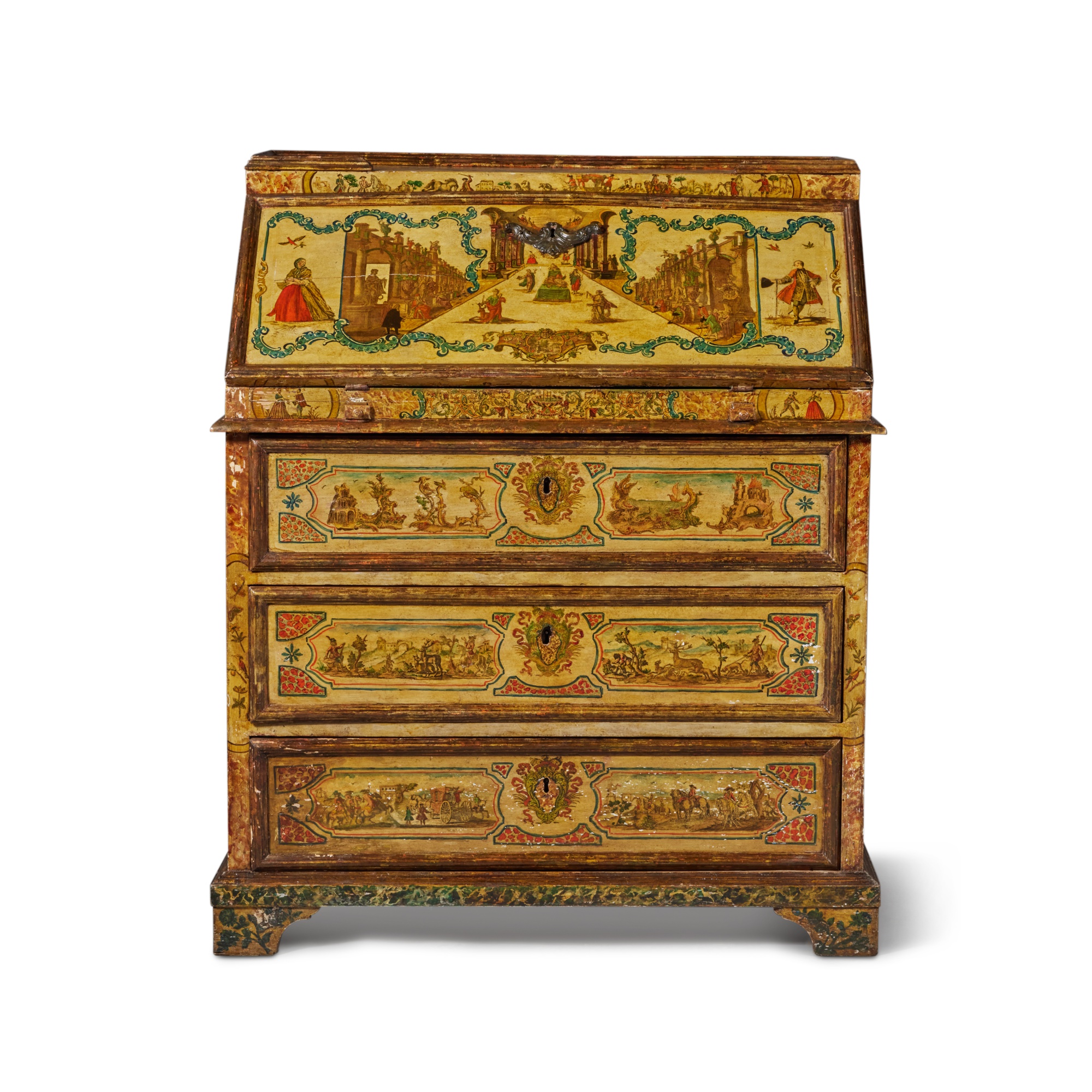 A North-Italian Rococo Lacca Povera Ribalta, Probably Venice, Mid-18th ...