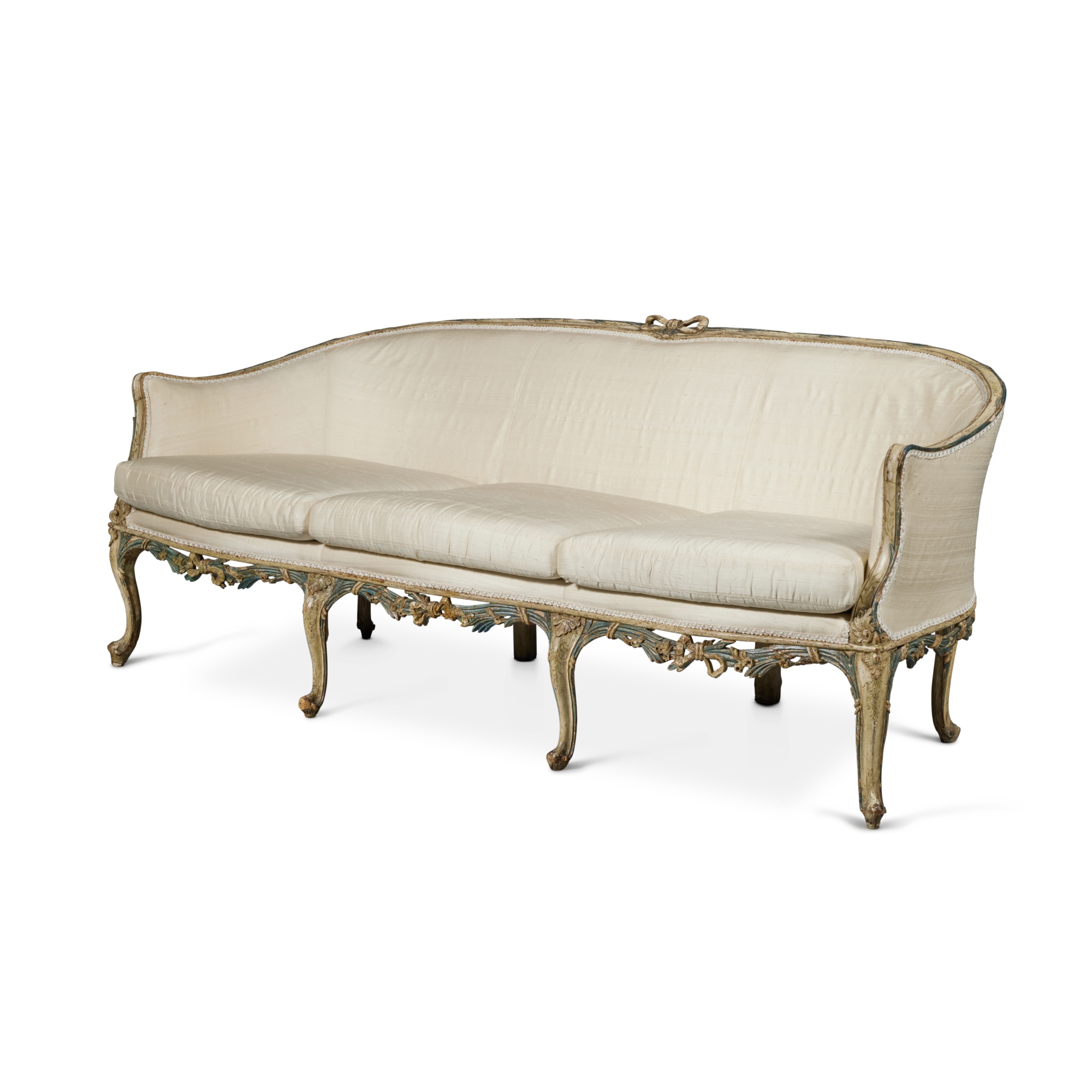 A North Italian Late Rococo Carved and Polychrome Painted Wood Sofa ...