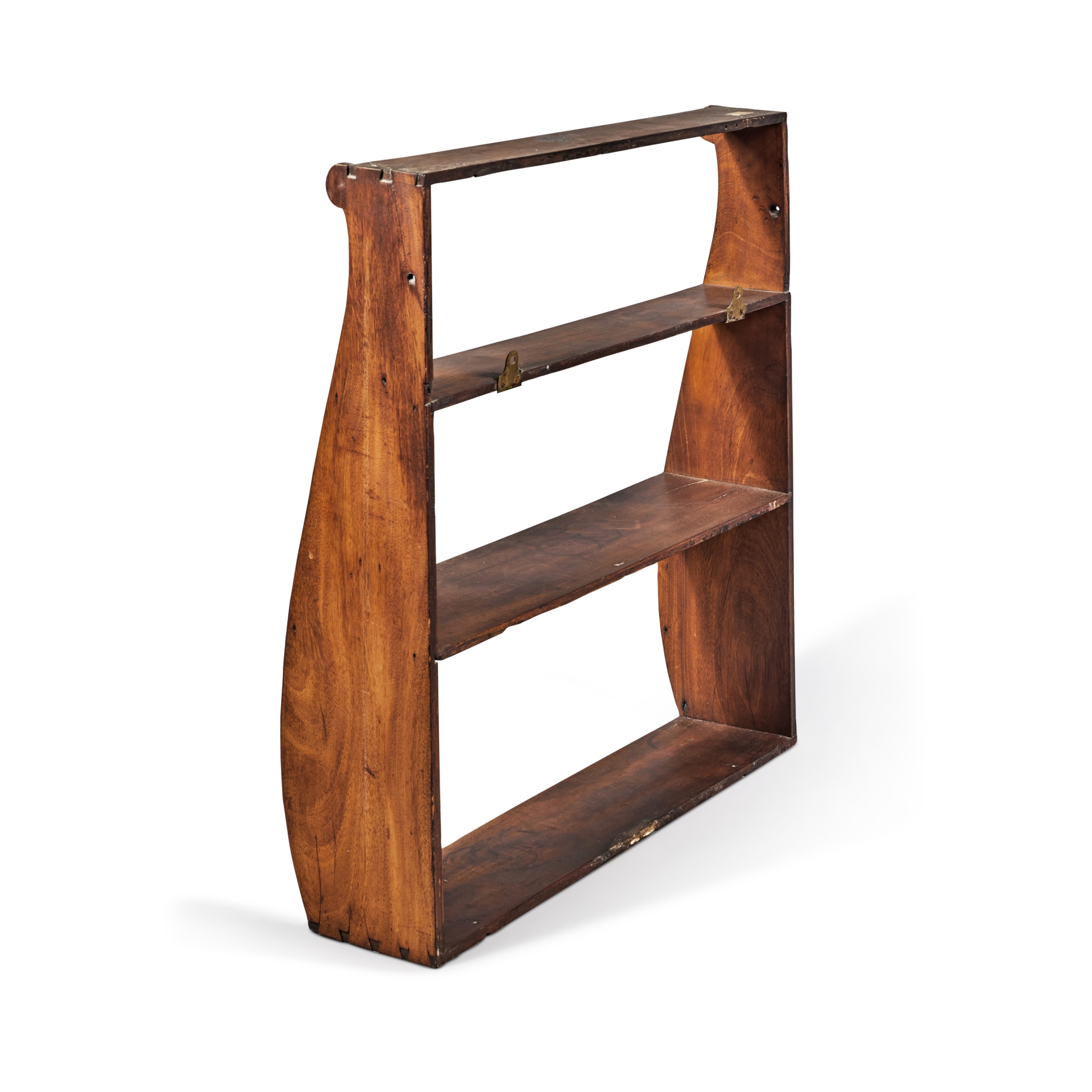 Classical Mahogany Hanging 'WhaleTail' Shelf, Pennsylvania, Circa 1820