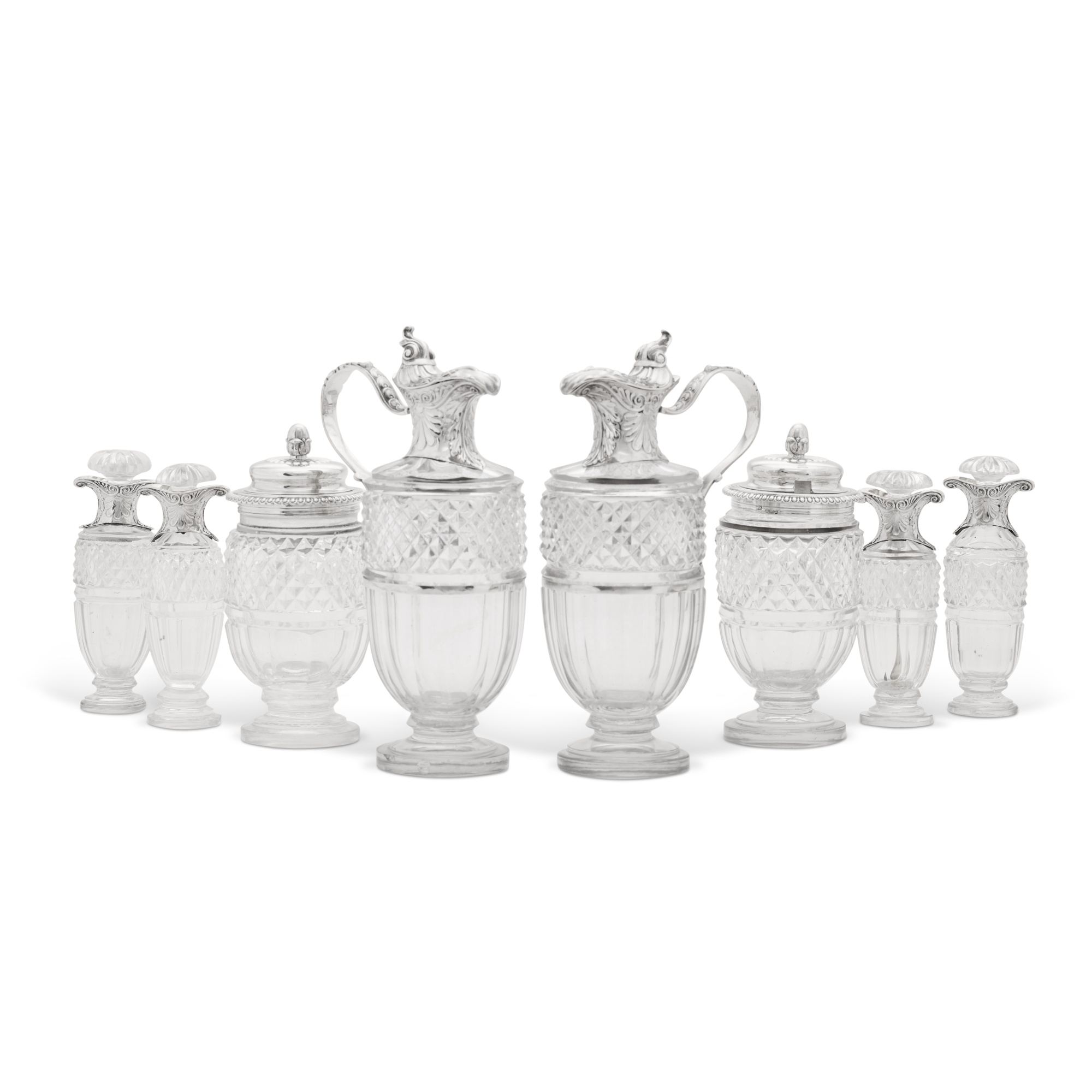 A George III silver and cut-glass cruet set, Paul Storr of Storr & Co ...