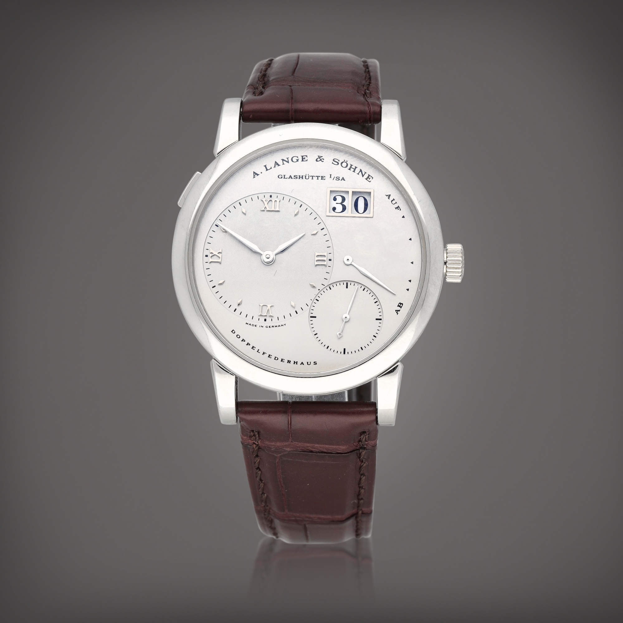Lange 1 'Stealth', Reference 101.025 A platinum wristwatch with digital ...