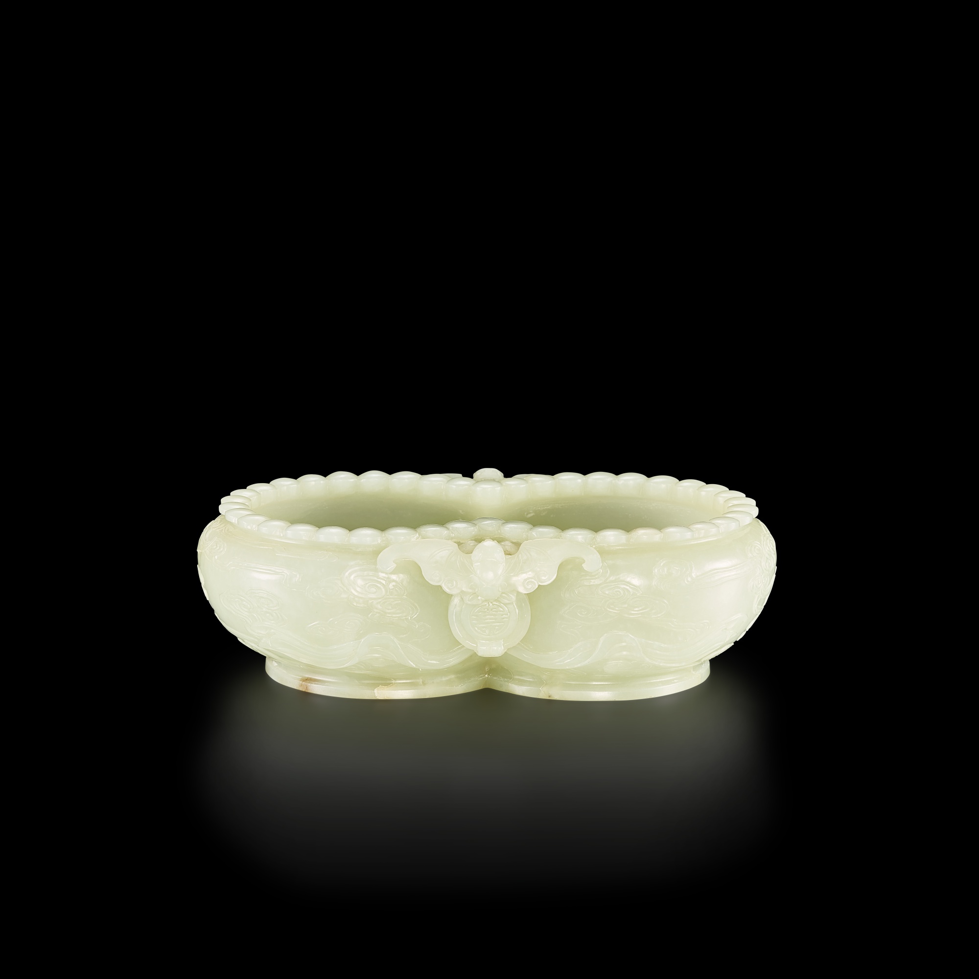 A rare white jade 'bats' double washer, Qing dynasty, 18th century | 清 ...