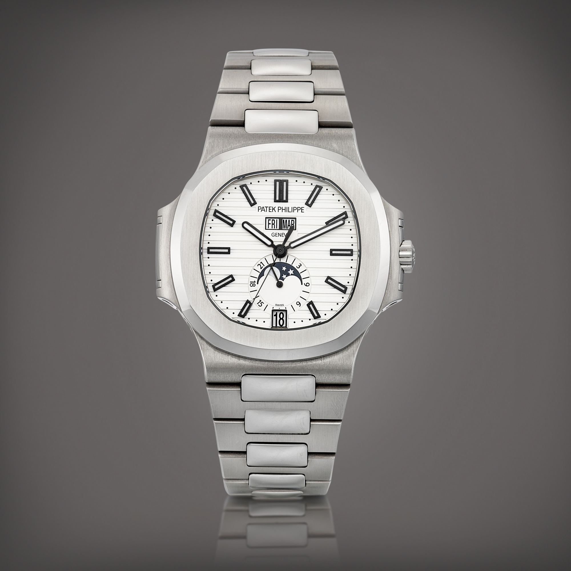 Nautilus, Reference 5726 A stainless steel annual calendar bracelet