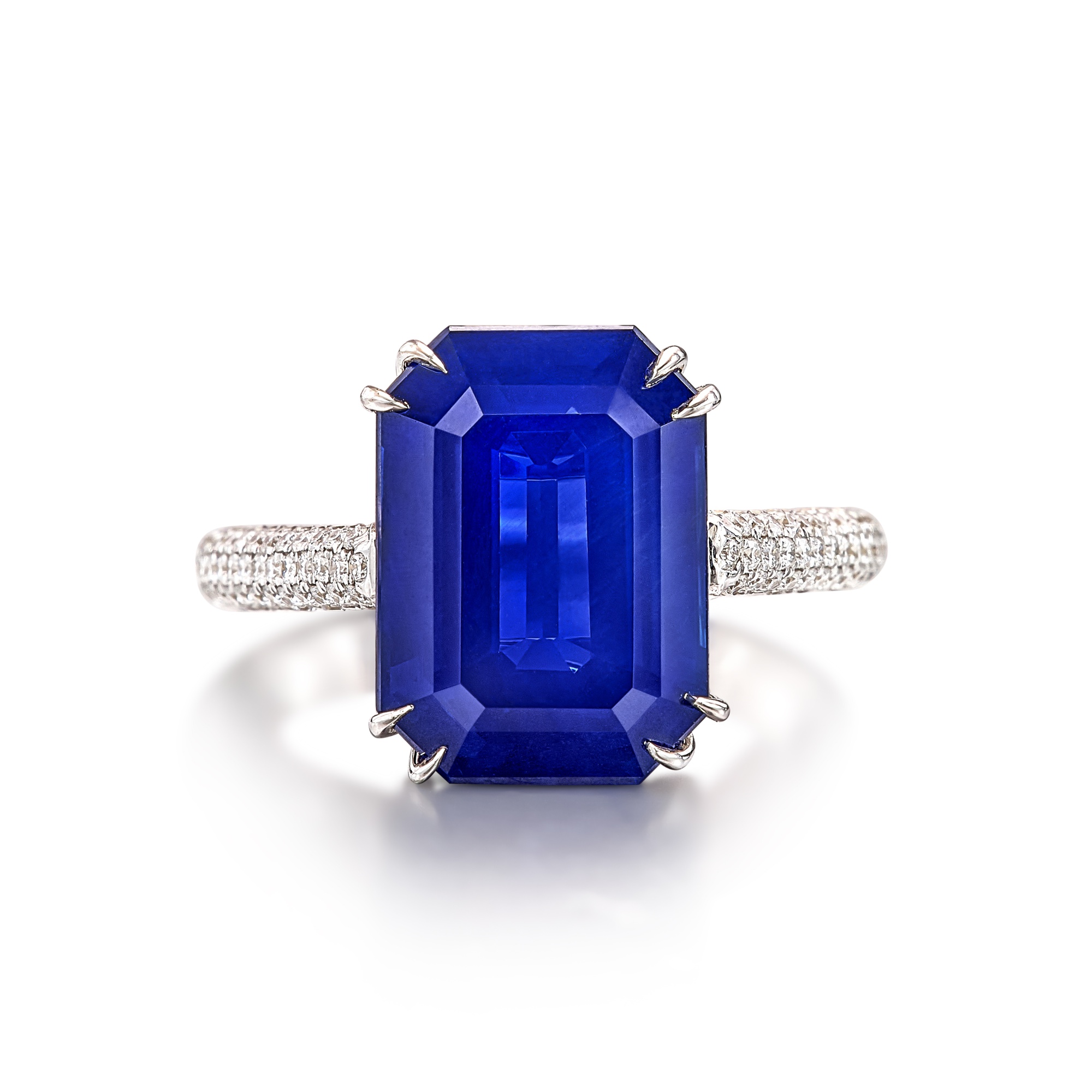 Sapphire and Diamond Ring | 7.14 克拉 天然 「喀什米爾」未經加熱藍寶石 配 鑽石戒指 ...