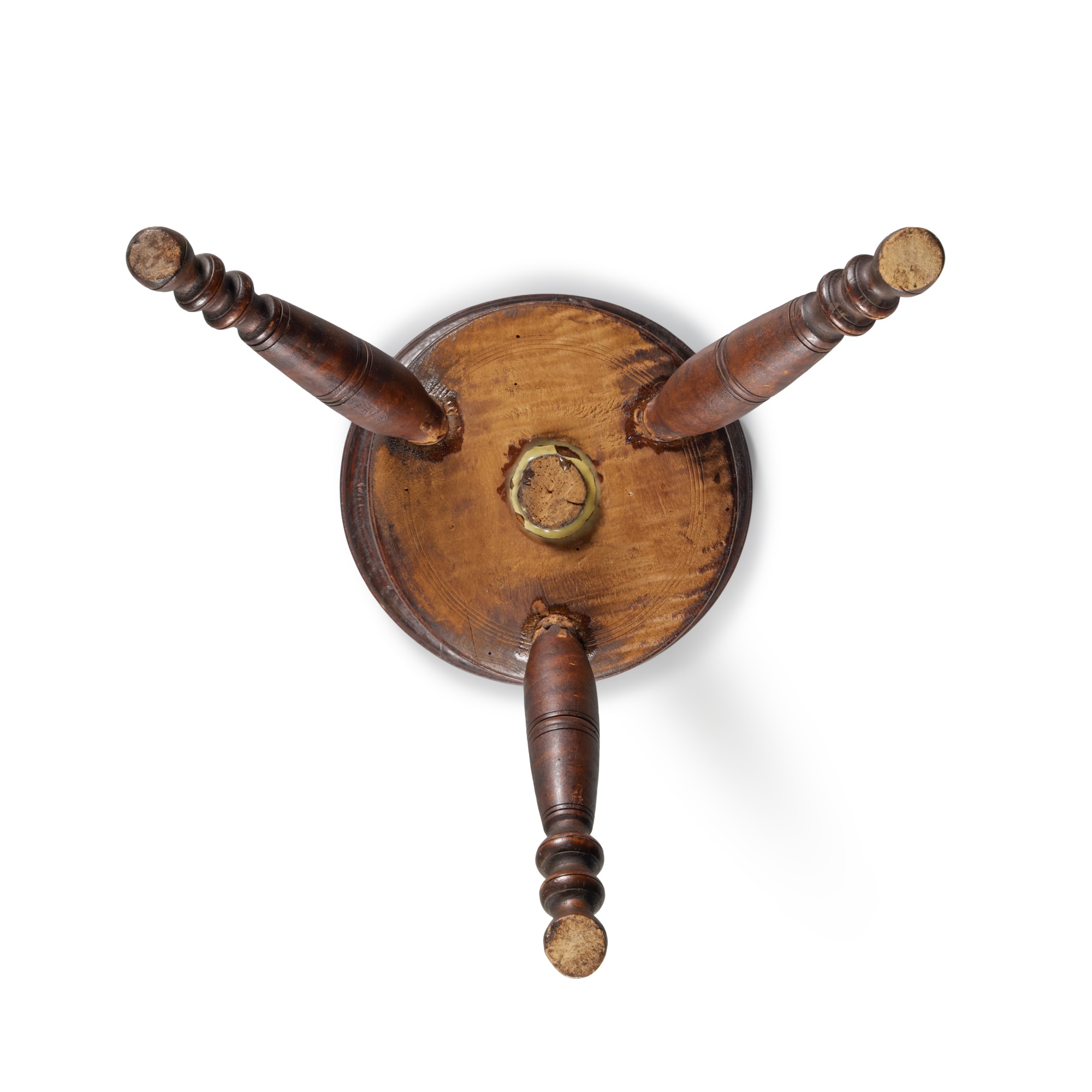 Federal Turned and Figured Maple DishTop Candlestand, Sellersville