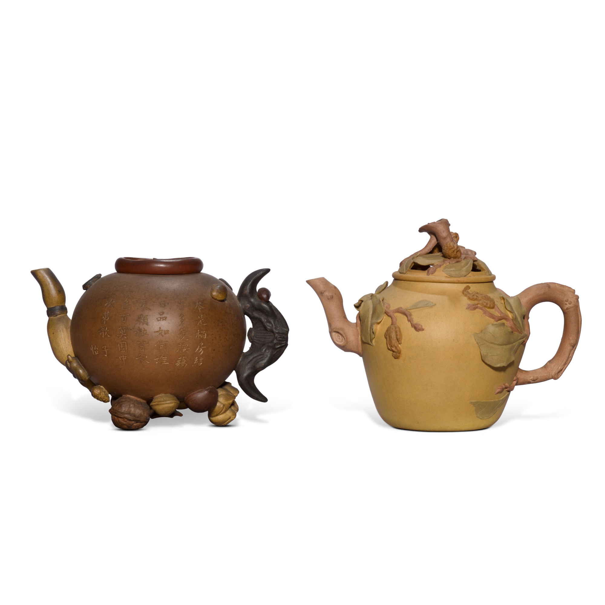 Two Yixing teapots and covers, Qing dynasty, 18th / 19th century A