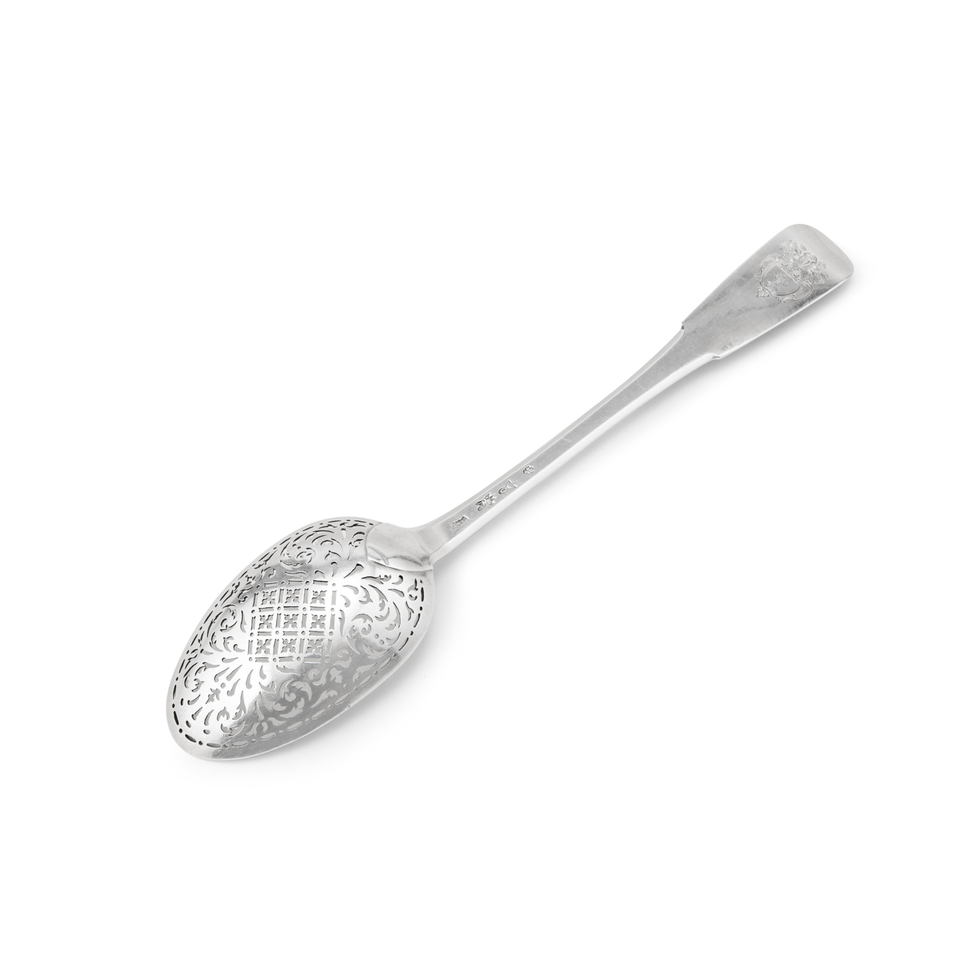 A silver olivespoon, Michel François Desmazures, Paris, 17301731