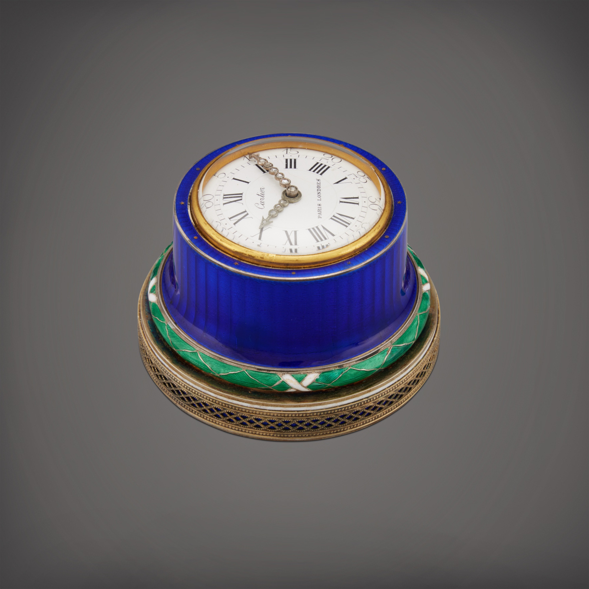 Push Set Watch A silver and enamel bell push with timepiece, Circa 1909 | 卡地亞 銀及琺瑯按鈕時計 ...