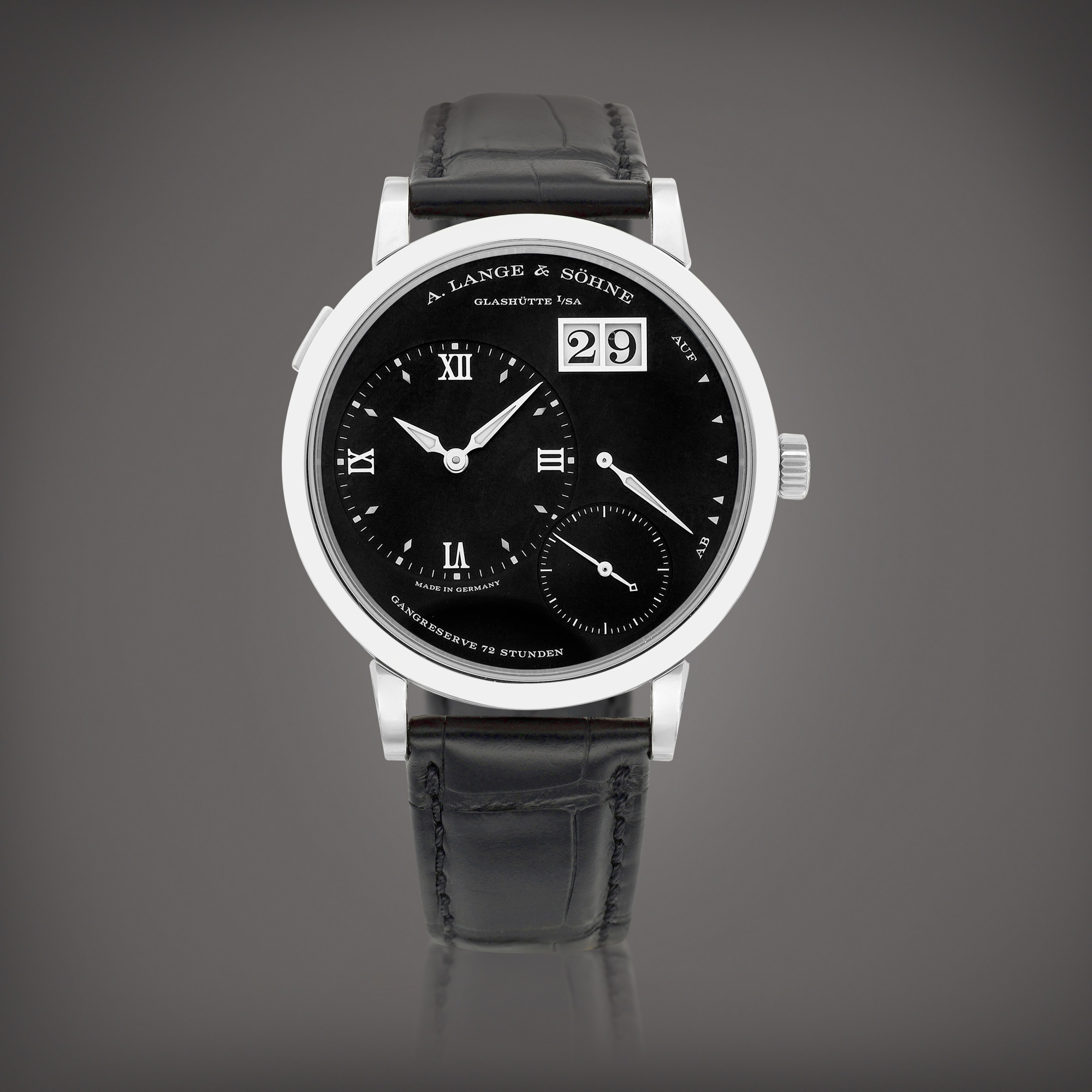 Grand Lange 1 Reference 117 028 A White Gold Wristwatch With Digital Grand lange 1 reference 117 028 a white gold wristwatch with digital