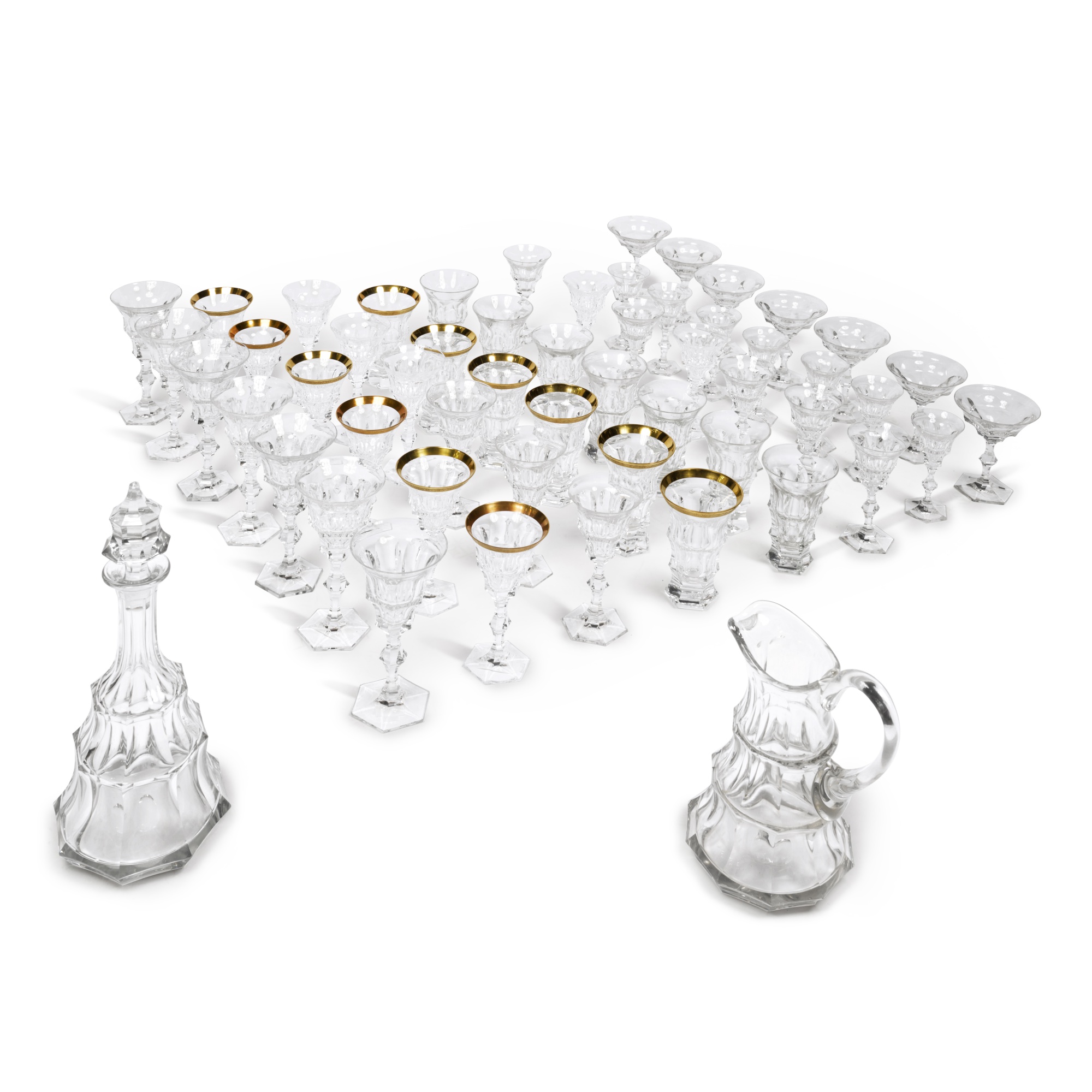 A Moser 'Diplomat' Pattern Assembled Stemware PartService, Modern