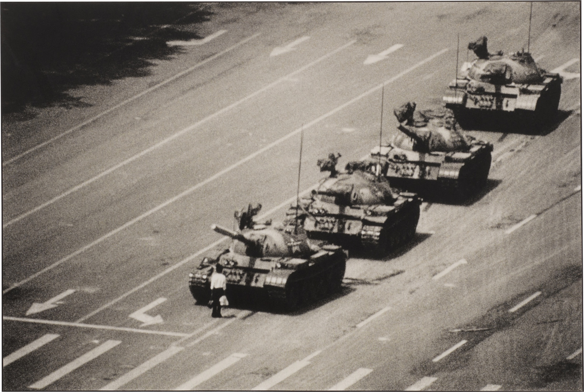 The Tank Man Stopping The Column Of T59 Tanks Tiananmen Square The Tank Man Stopping The Column Of T59 Tanks Tiananmen Square