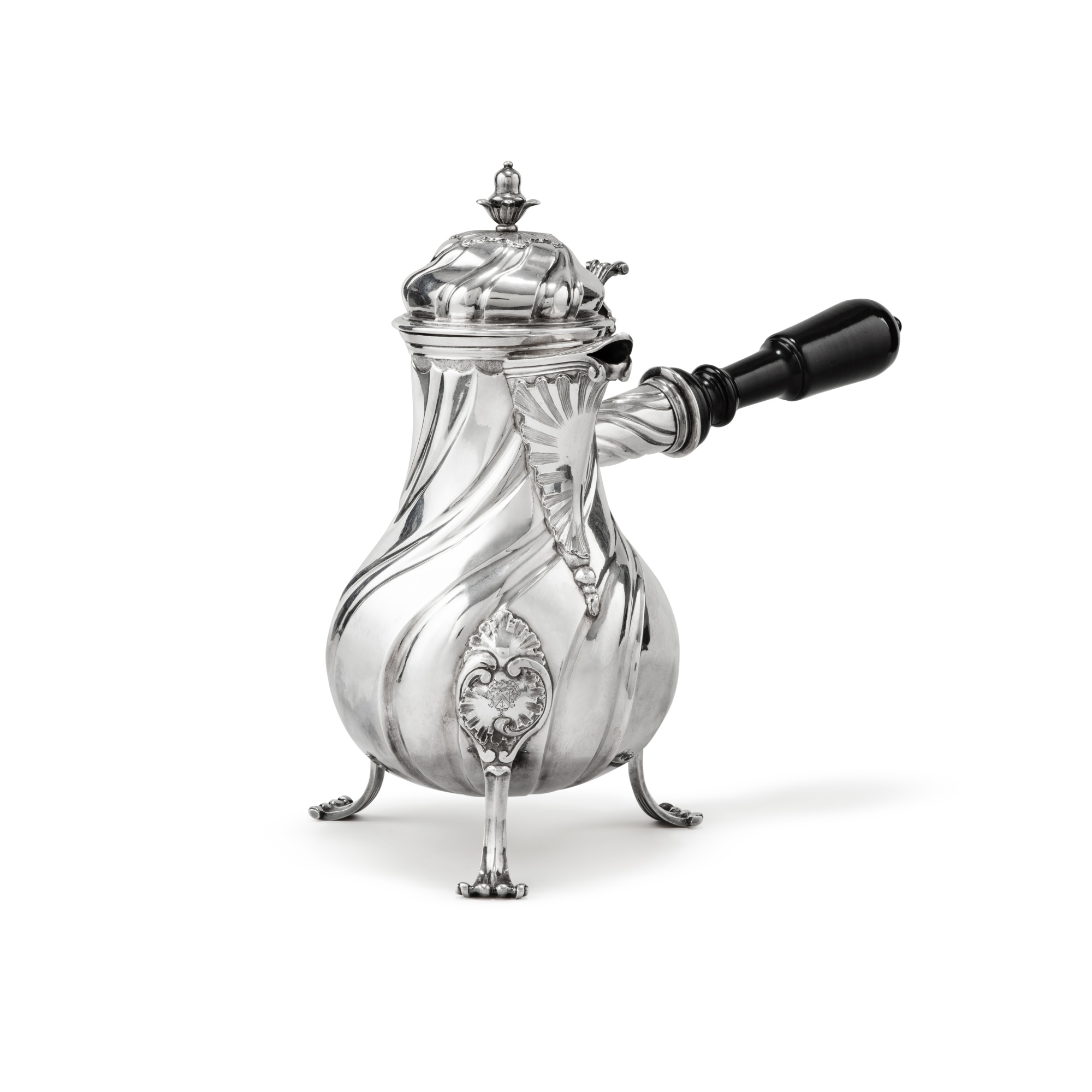 A silver spirallyfluted coffeepot, Philippe Lamotte, Dunkirk, 1778