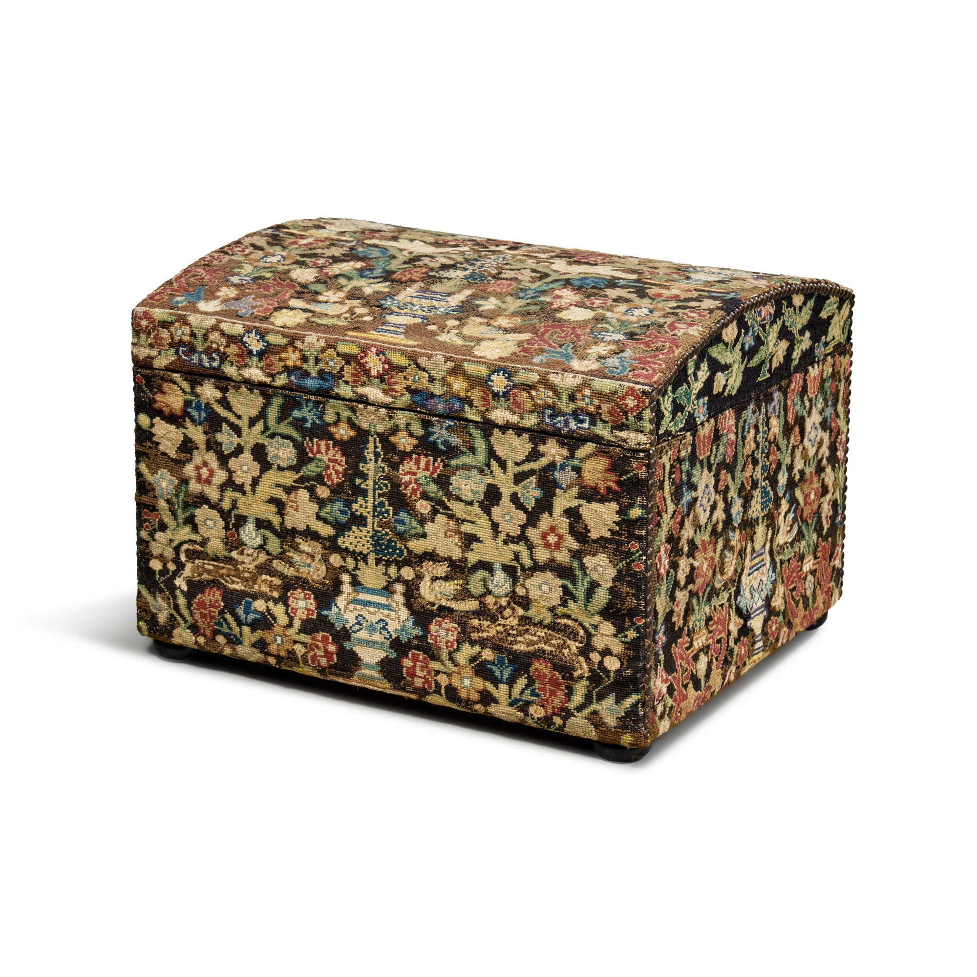 English Needlework Casket, The Needlework Panels, Late 17th/Early 18th