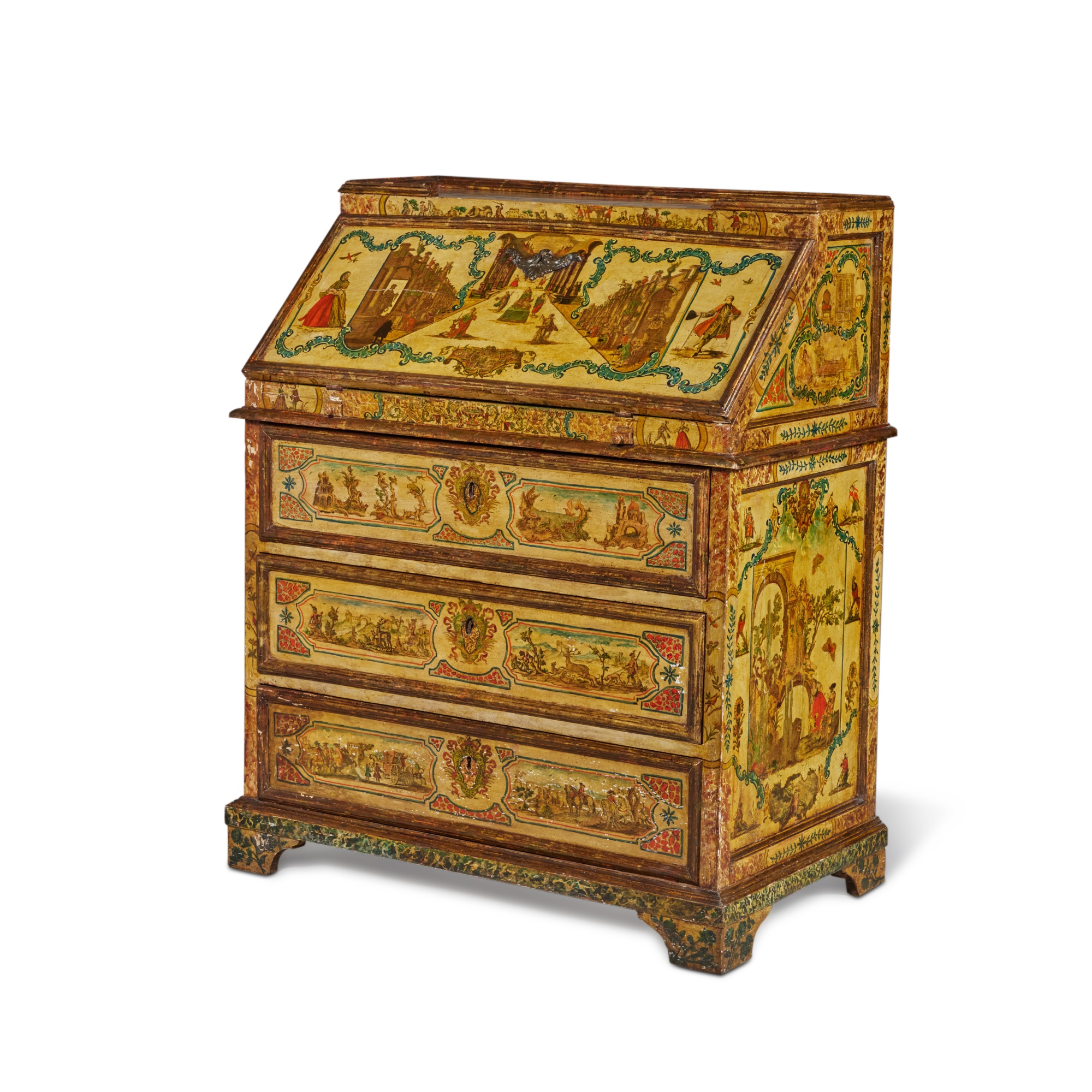 A North-Italian Rococo Lacca Povera Ribalta, Probably Venice, Mid-18th ...