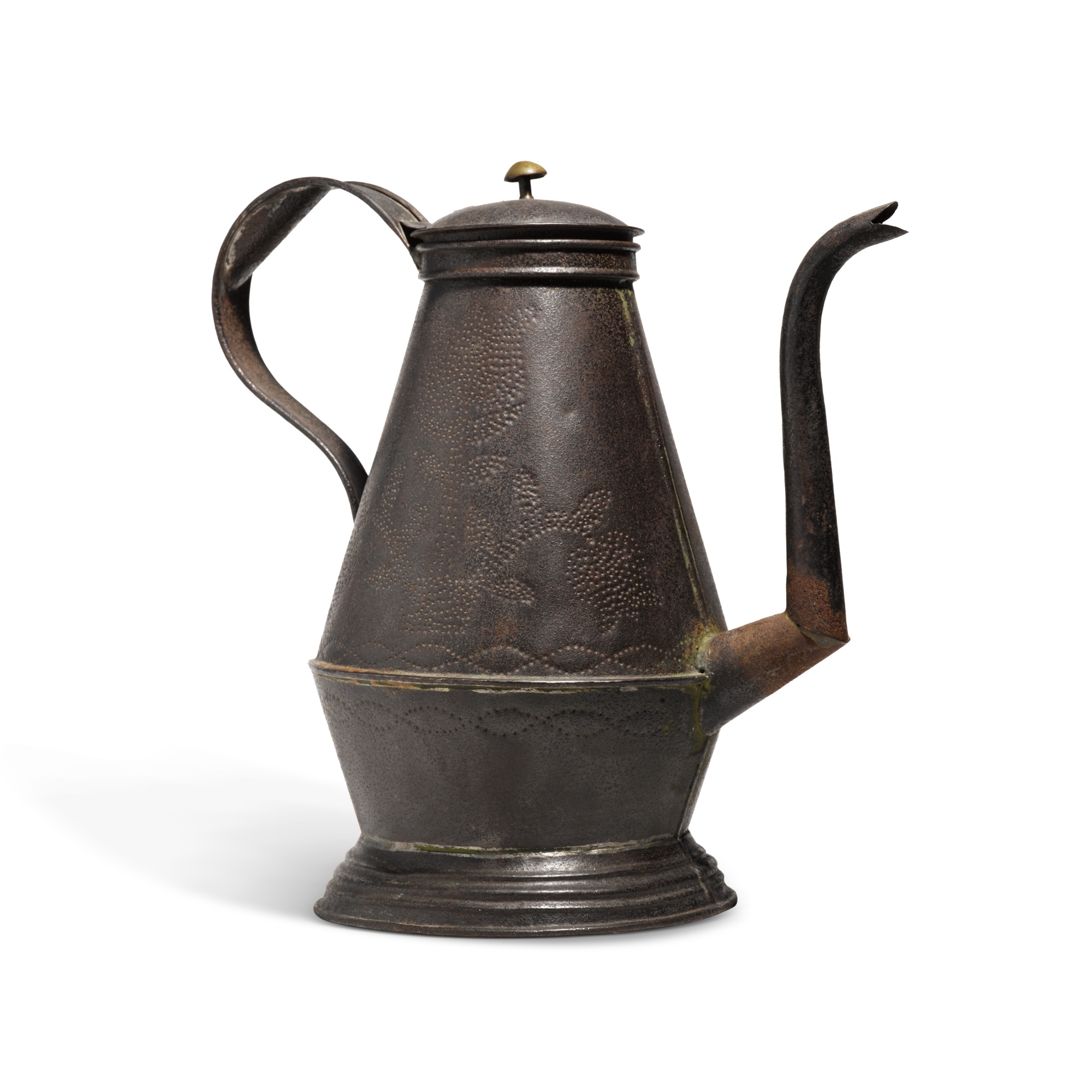 American PunchDecorated Tinned Sheet Iron Coffee Pot, Berks County