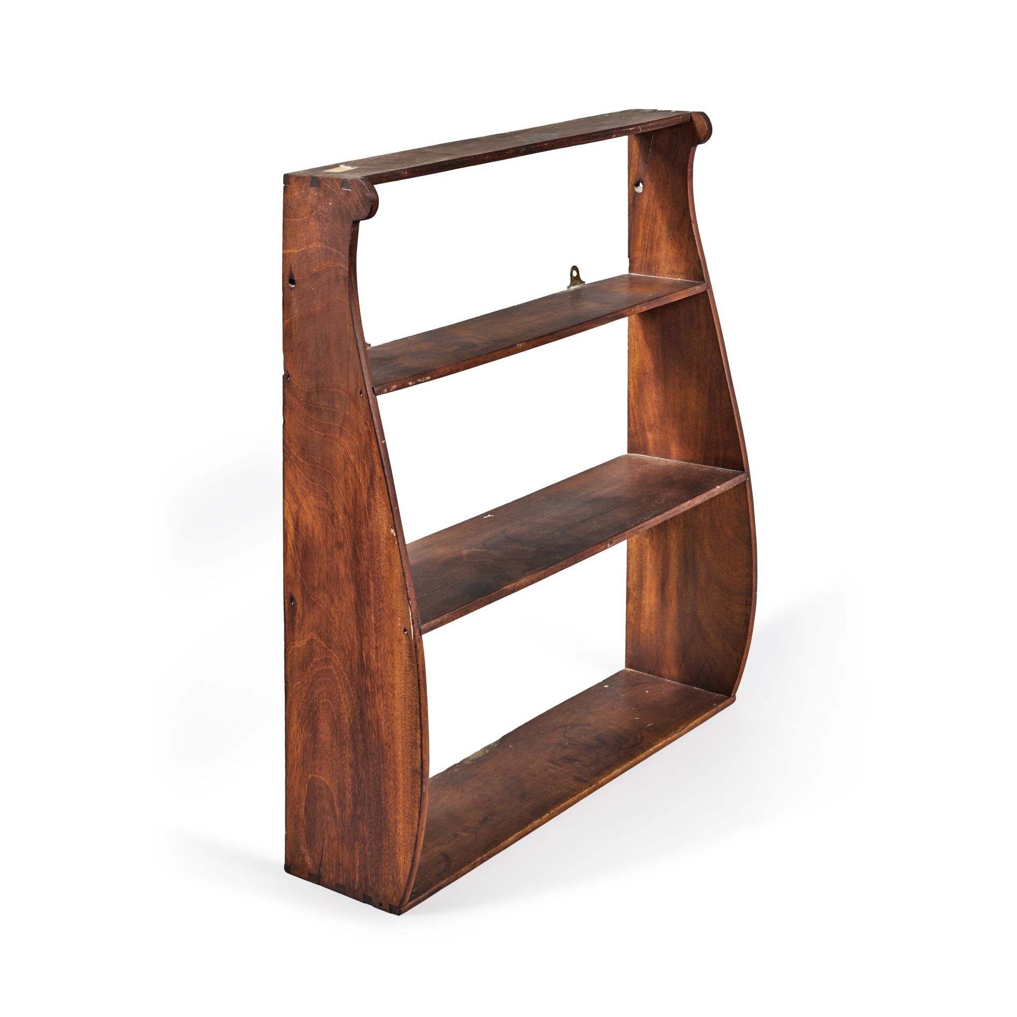 Classical Mahogany Hanging 'WhaleTail' Shelf, Pennsylvania, Circa 1820