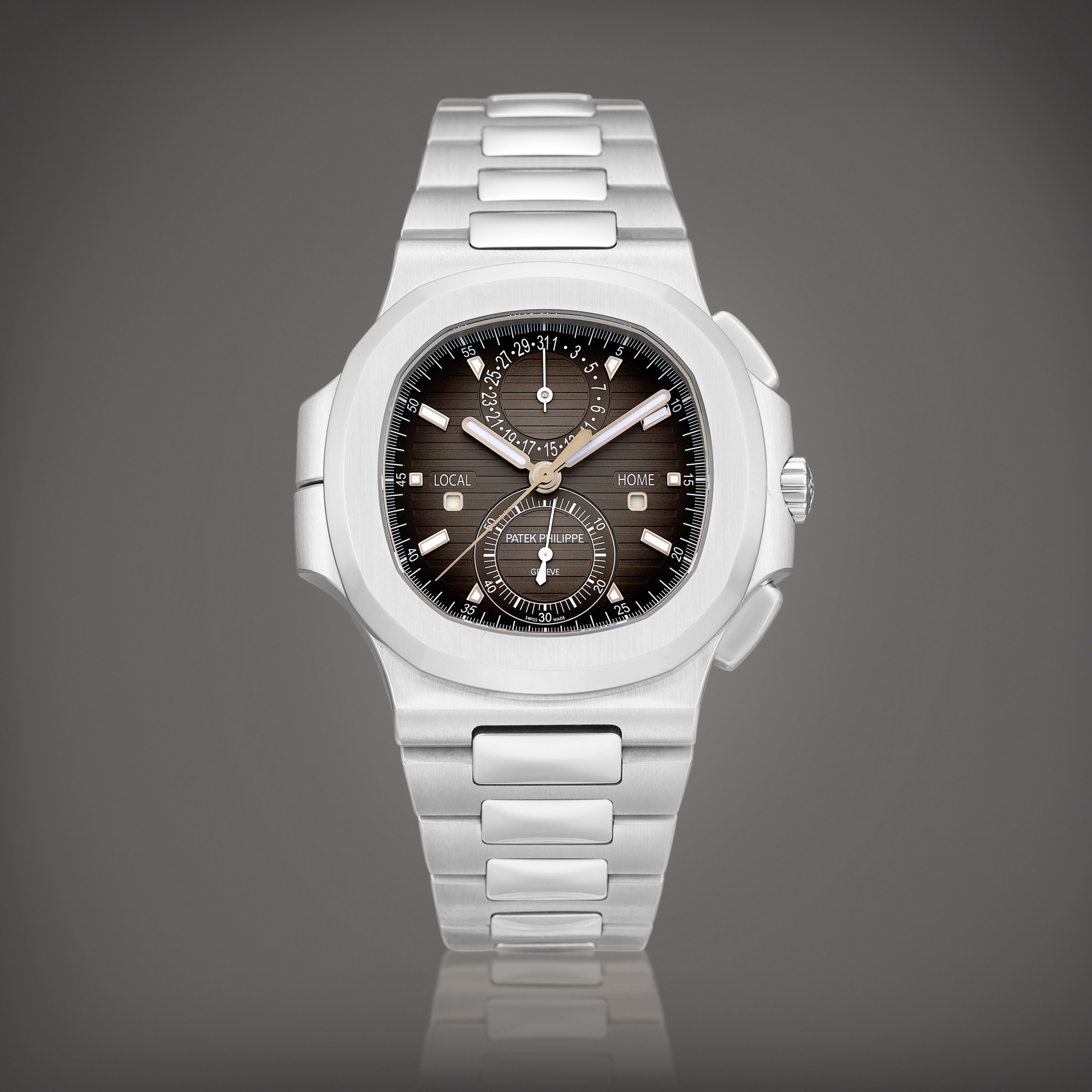 Nautilus, Reference 5990 A stainless steel dual time zone flyback