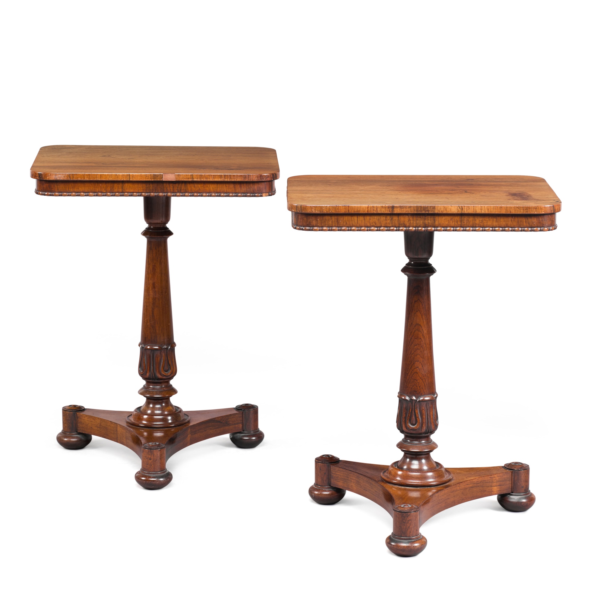 A pair of William IV rosewood occasional tables, second quarter 19th ...