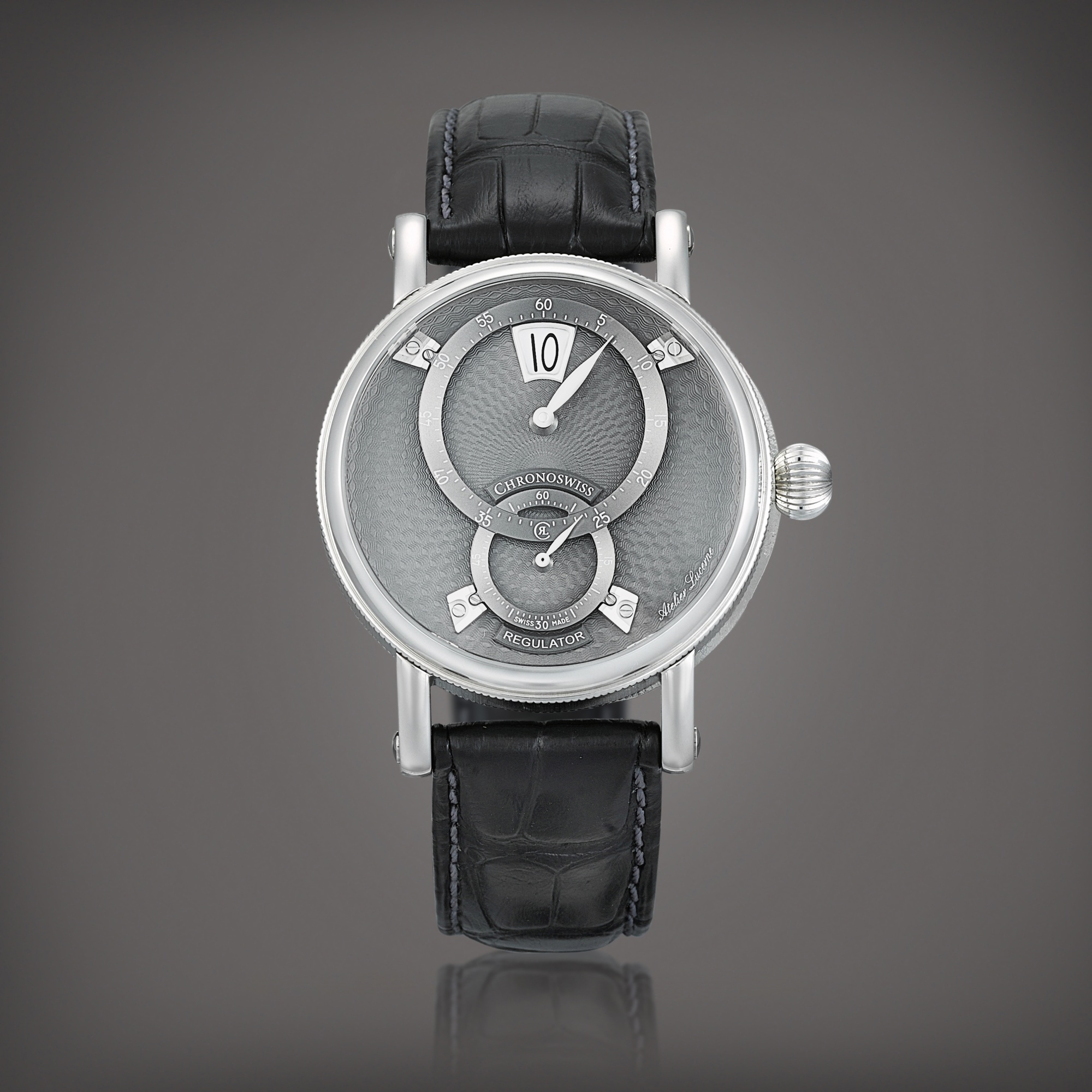 Regulateur, Reference CH8323 A stainless steel jumping hours